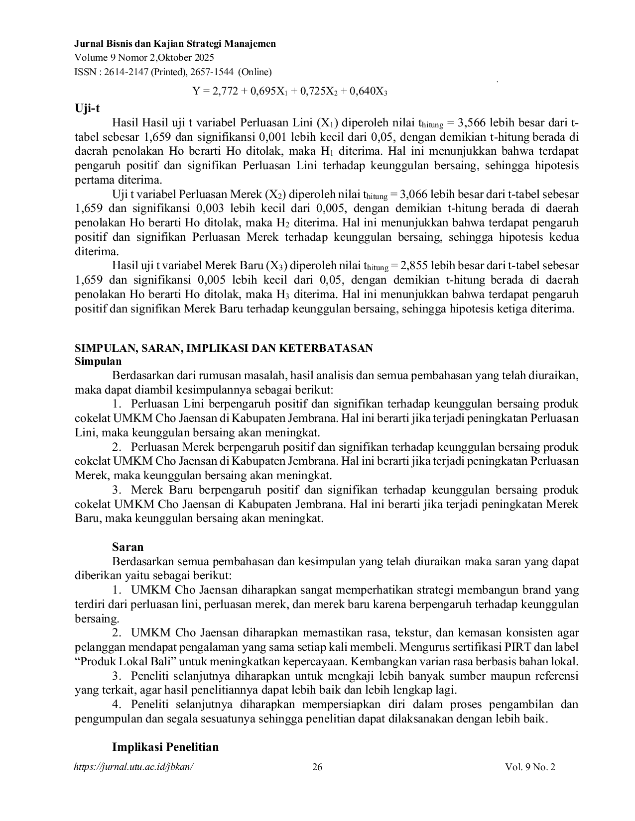 JURIS Strategi Membangun Brand Dalam Meningkatkan Keunggulan Bersaing Produk UMKM Coklat Cho Jaensan di Kabupaten Jembrana