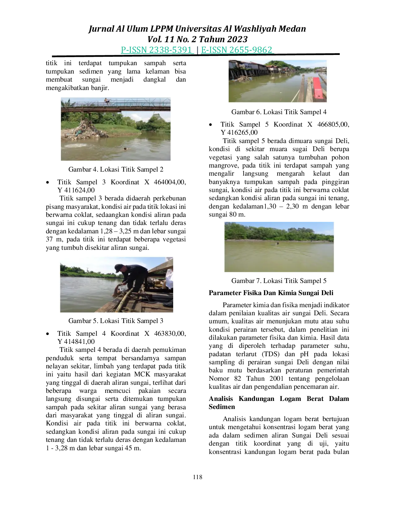 JURIS Analisis Logam Berat Dalam Sedimen Pada Hilir Berdasarkan Geoaccumulation Index IGE Daerah Aliran Sungai Deli