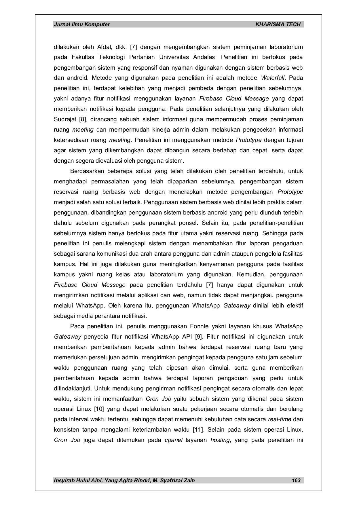 JURIS Implementasi Metode Prototype Dalam Pengembangan Web Reservasi Ruang Dengan Integrasi Notifikasi WhatsApp