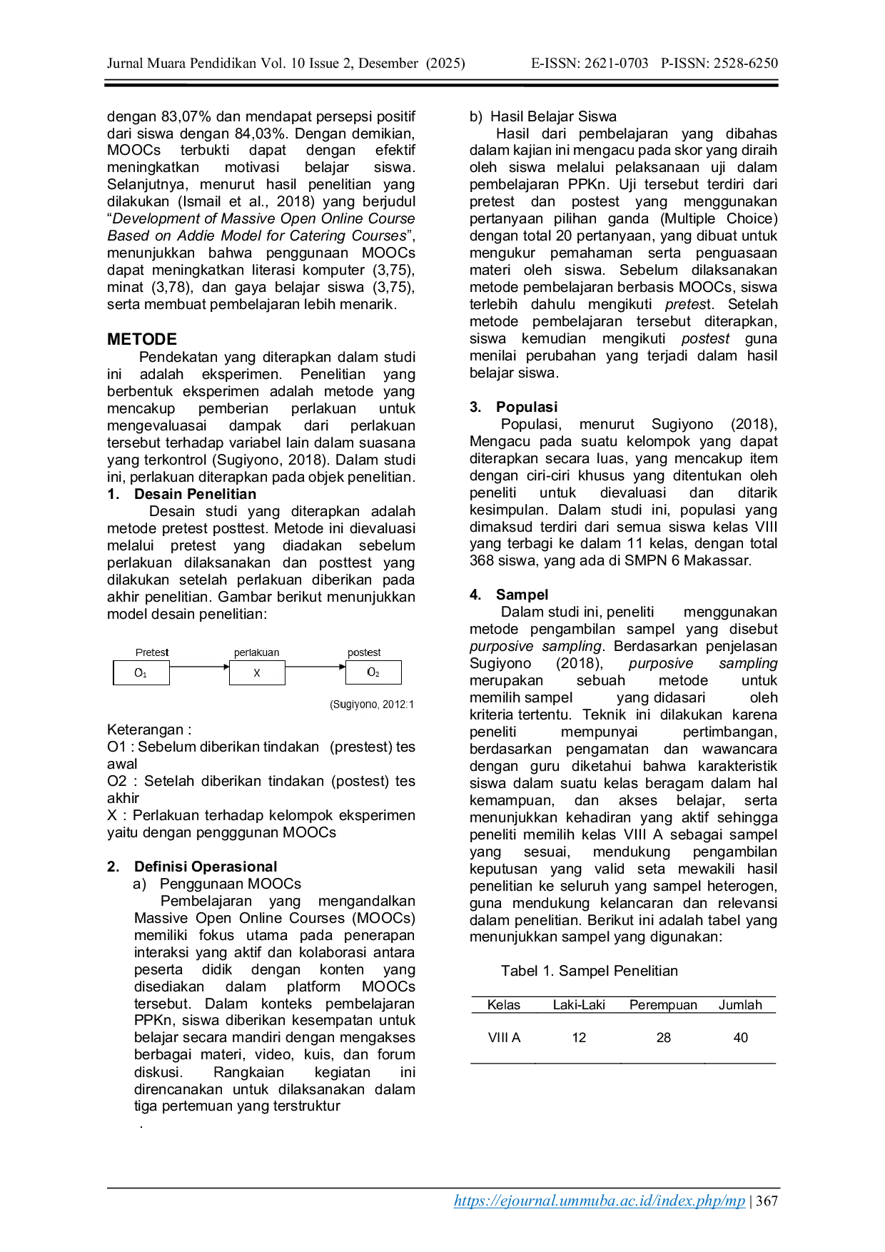 JURIS PENGARUH PENGGUNAAN MOOCs TERHADAP HASIL BELAJAR PPKn SISWA SMP