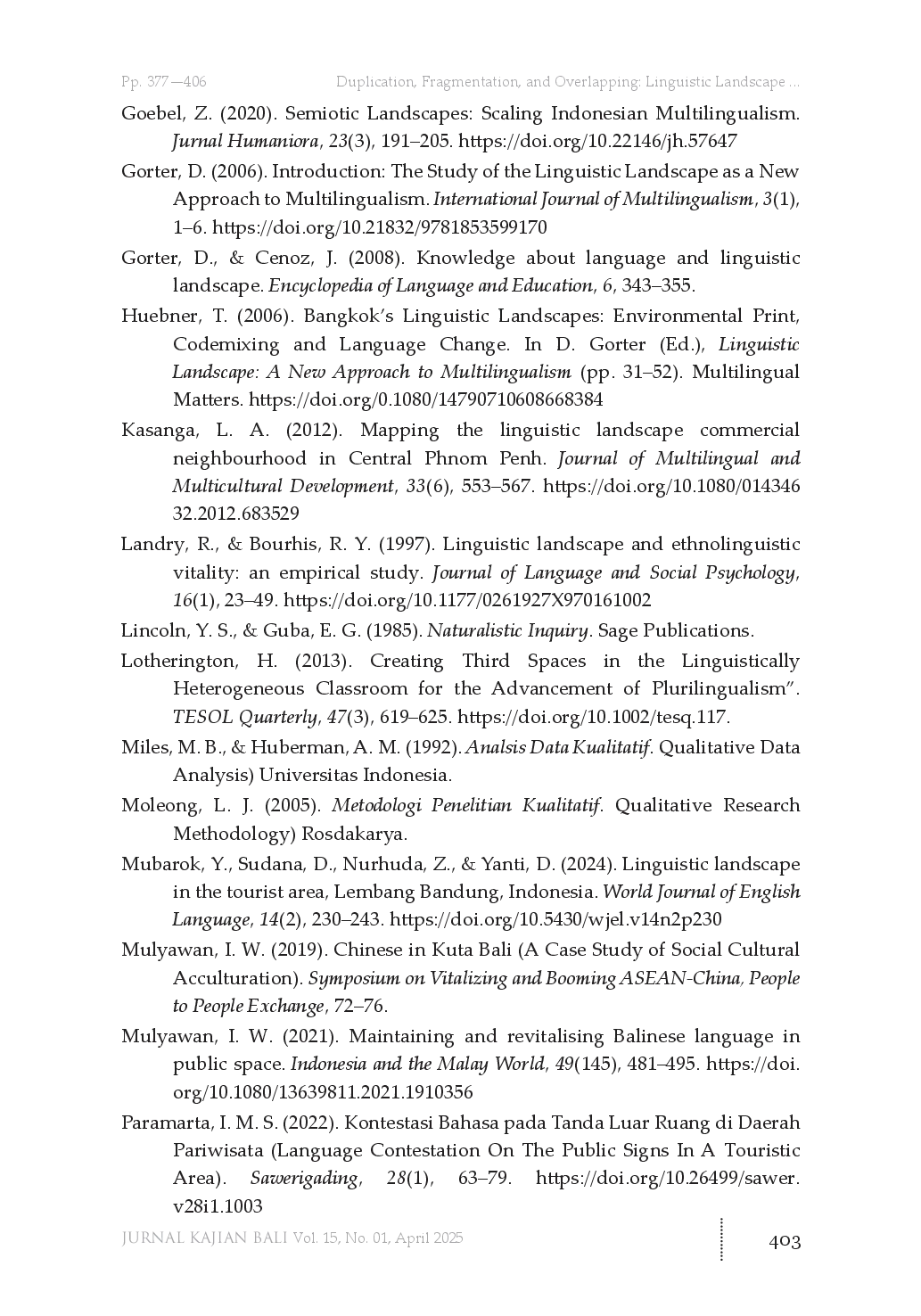 juris Duplication Fragmentation and Overlapping Linguistic Landscape Dynamics of Tourist Attractions in Gianyar Bali