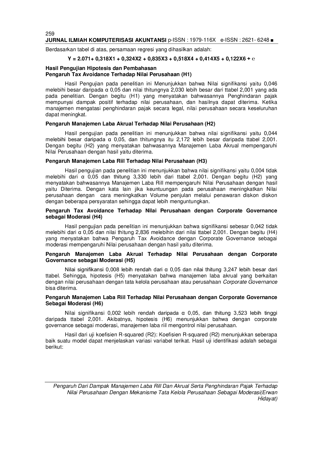 JURIS Pengaruh Dari Dampak Manajemen Laba Rill Dan Akrual Serta Penghindaran Pajak Terhadap Nilai Perusahaan Dengan Mekanisme Tata Kelola Perusahaan Sebagai Moderasi