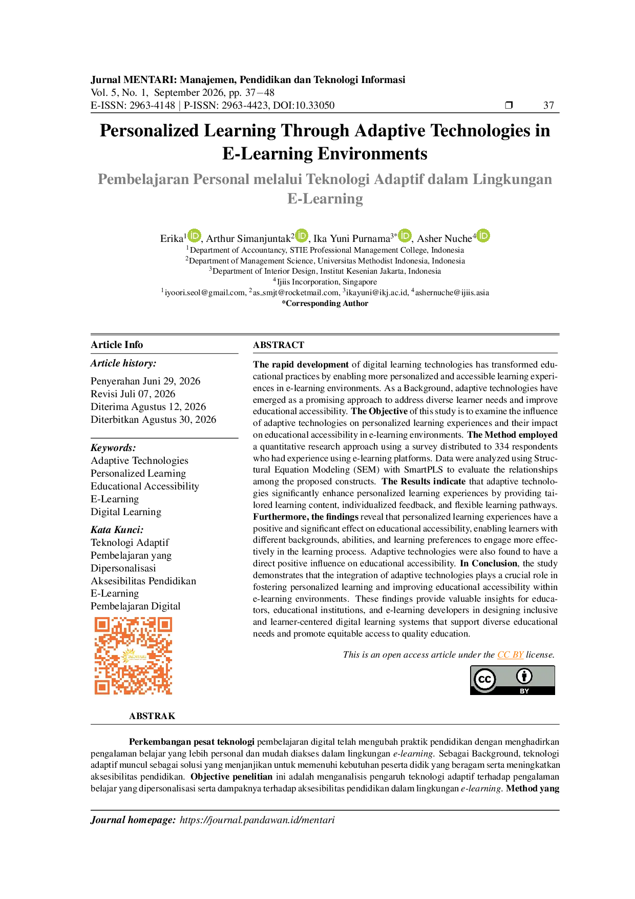 JURIS Personalized Learning Through Adaptive Technologies in E Learning Environments