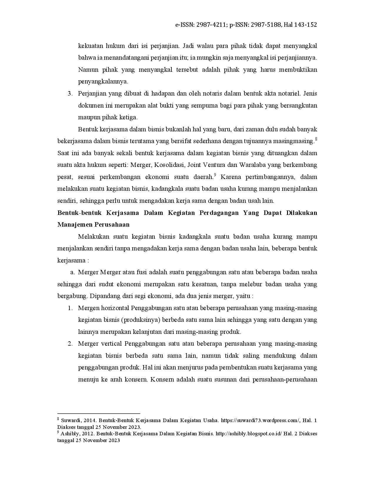 juris Bentuk Bentuk Kerjasama Dalam Kegiatan Bisnis Ditinjau Dari Perspektif Hukum Bisnis