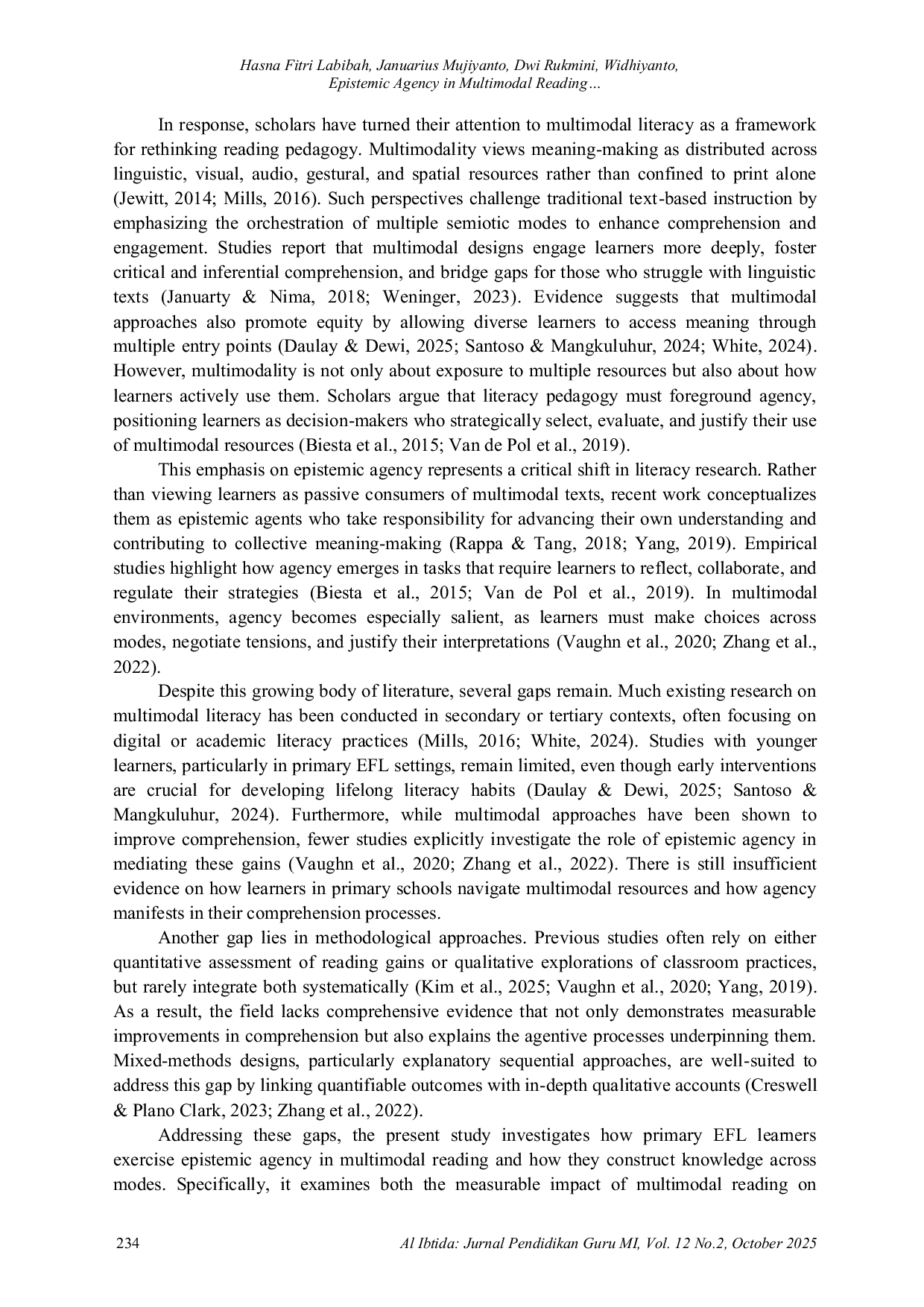 JURIS Epistemic Agency in Multimodal Reading How Primary Learners Construct Knowledge Across Modes