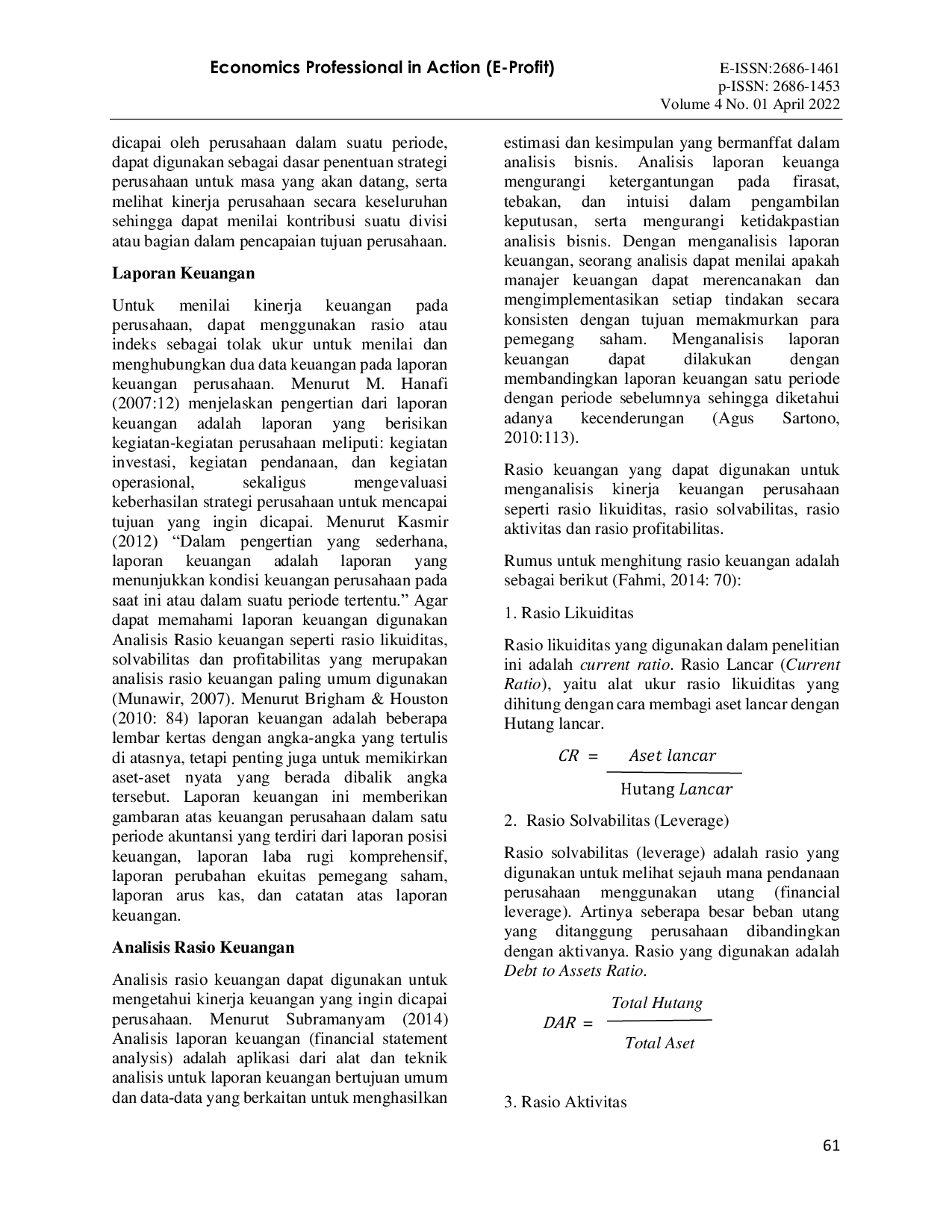 JURIS Analisis Kinerja Keuangan Perusahaan Telekomunikasi Yang Terdaftar Di Bursa Efek Indonesia Periode 2010 2012