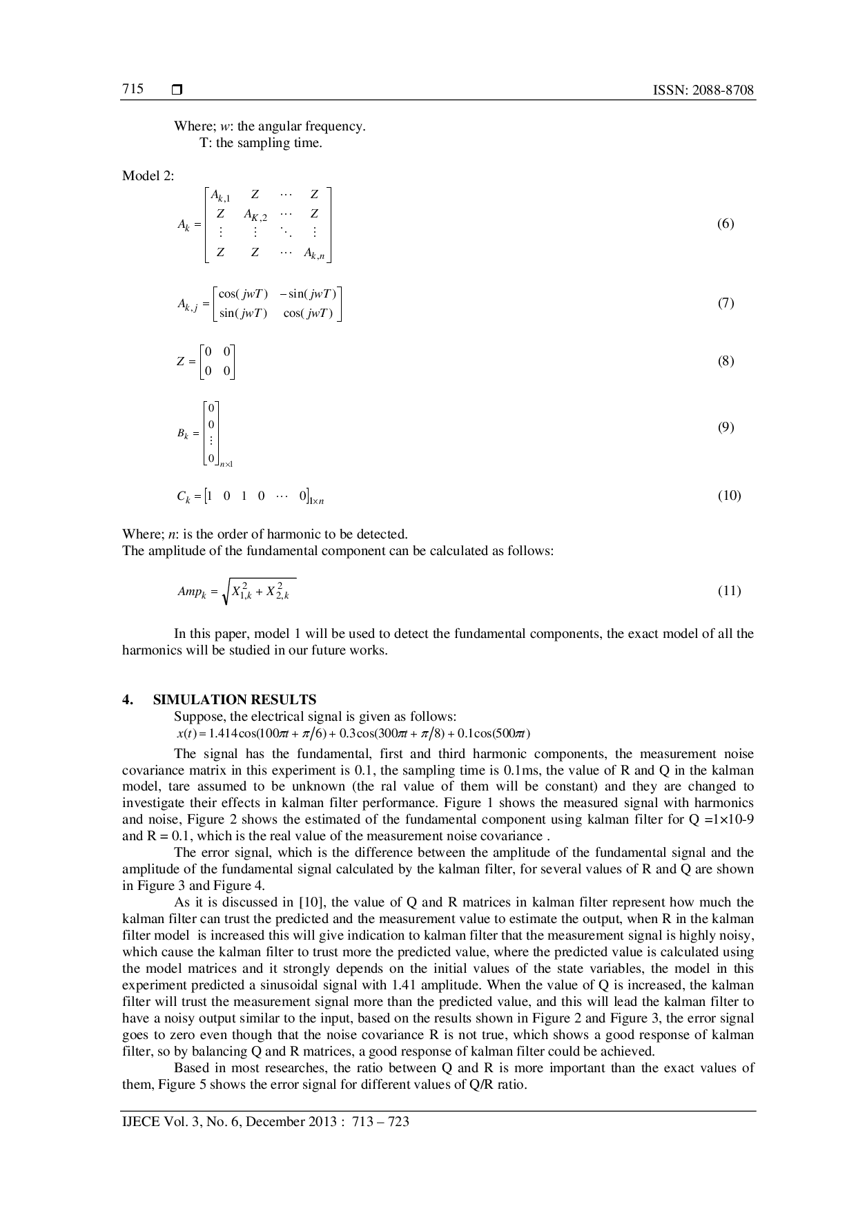 juris The Kalman Filter Performance for Dynamic Change in System Parameters