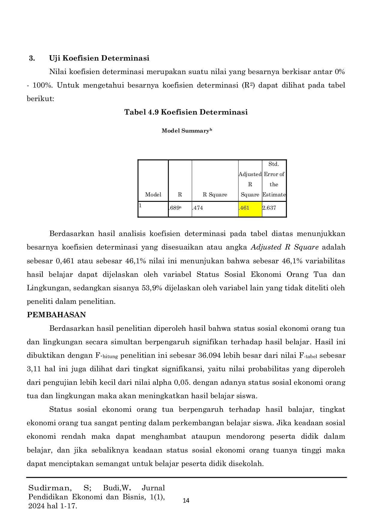 JURIS Status Sosial Ekonomi Orang Tua Lingkungan Belajar Terhadap Hasil Belajar Siswa