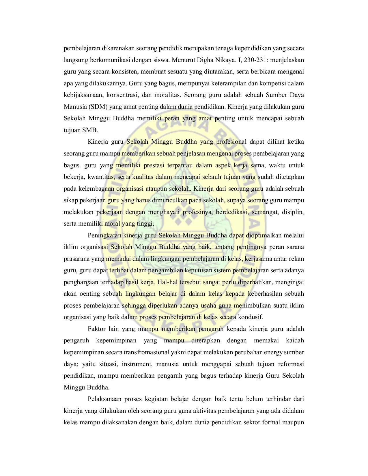 JURIS Pengaruh Iklim Organisasi dan Kepemimpinan Transformasional Terhadap Peningkatan Kinerja Guru Sekolah Minggu Buddha di Kota Denpasar