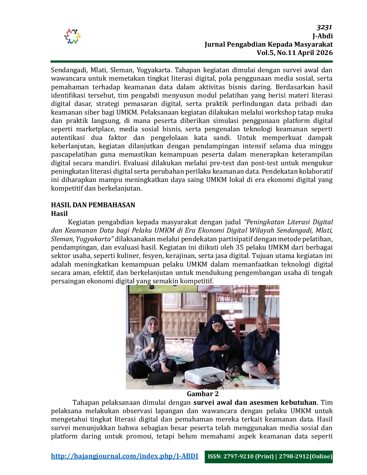 JURIS Peningkatan Literasi Digital Dan Keamanan Data Bagi Pelaku Umkm Di Era Ekonomi Digital Wilayah Sendangadi Mlati Sleman Yogyakarta