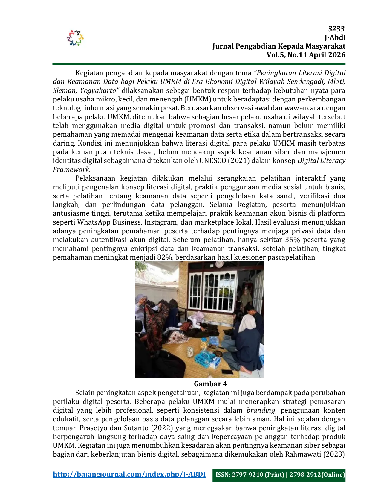 JURIS Peningkatan Literasi Digital Dan Keamanan Data Bagi Pelaku Umkm Di Era Ekonomi Digital Wilayah Sendangadi Mlati Sleman Yogyakarta