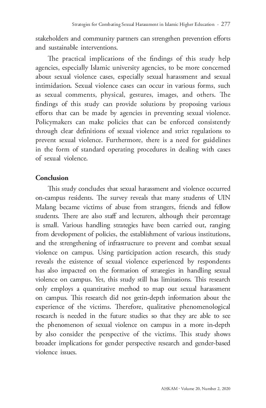 juris Strategies for Combating Sexual Harassment in Islamic Higher Education