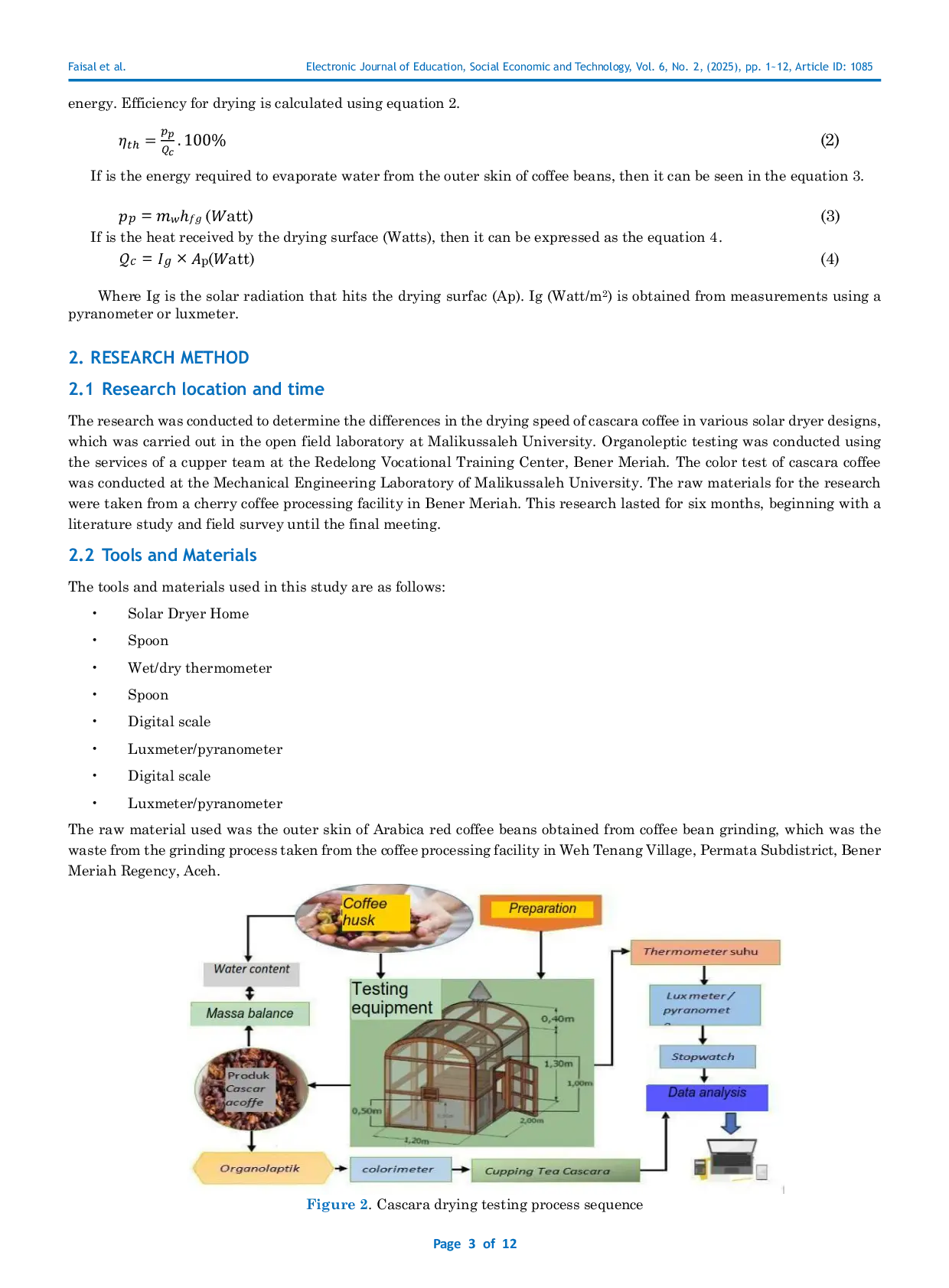 JURIS The Effect of Chimney Height Variation on the Performance of a Solar Powered Cascara Coffee Dryer Prototype