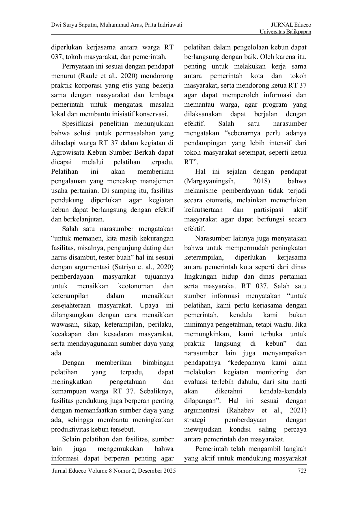 JURIS Peran Agrowisata Dalam Literasi Ekonomi Dan Pemberdayaan Ekonomi Masyarakat Lokal Kota Balikpapan