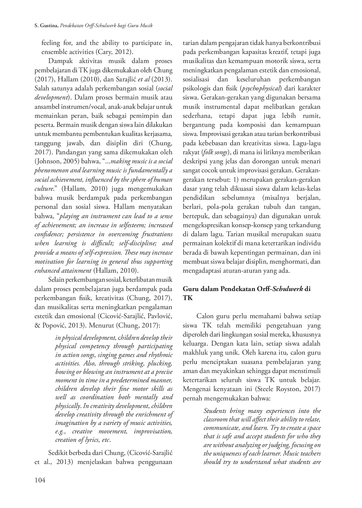 JURIS Pendekatan Orff schulwerk Meningkatkan Kemampuan Mengajar Calon Guru di Taman Kanak Kanak