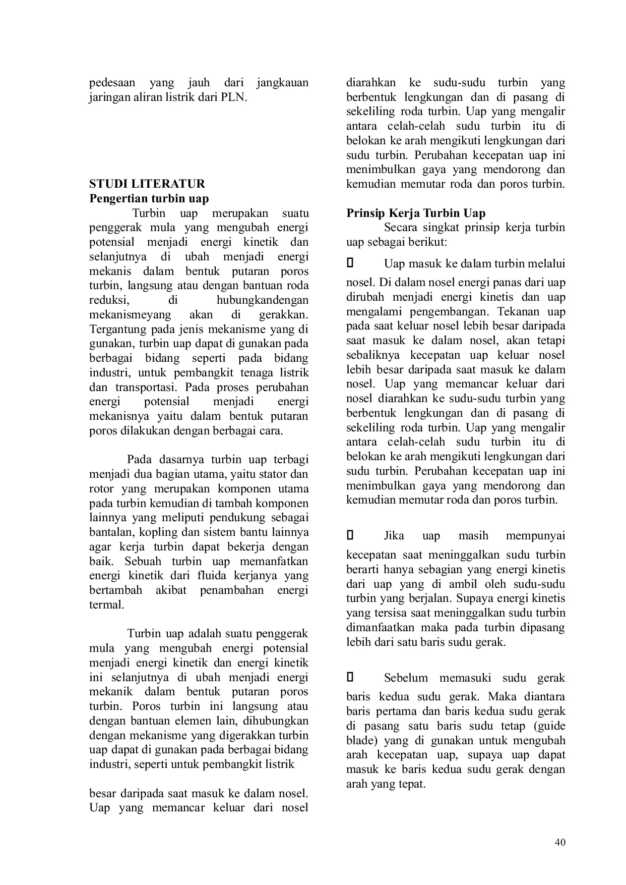 JURIS Efisiensi Pembangkit Listrik Tenaga Uap Menggunakan Turbin Impuls