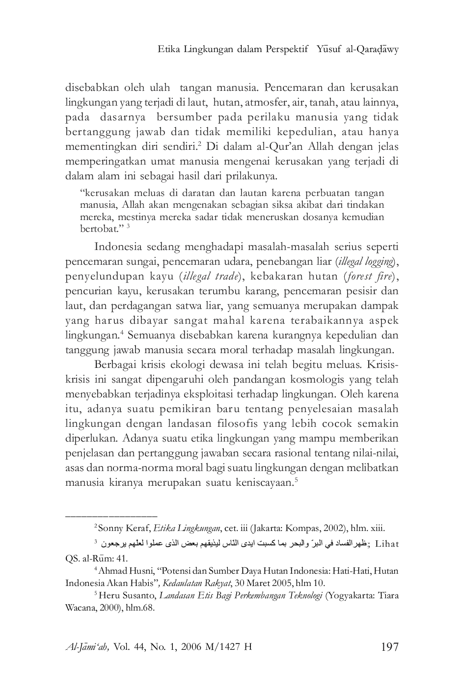 JURIS Etika Lingkungan dalam Perspektif Yusuf al Qaradawy