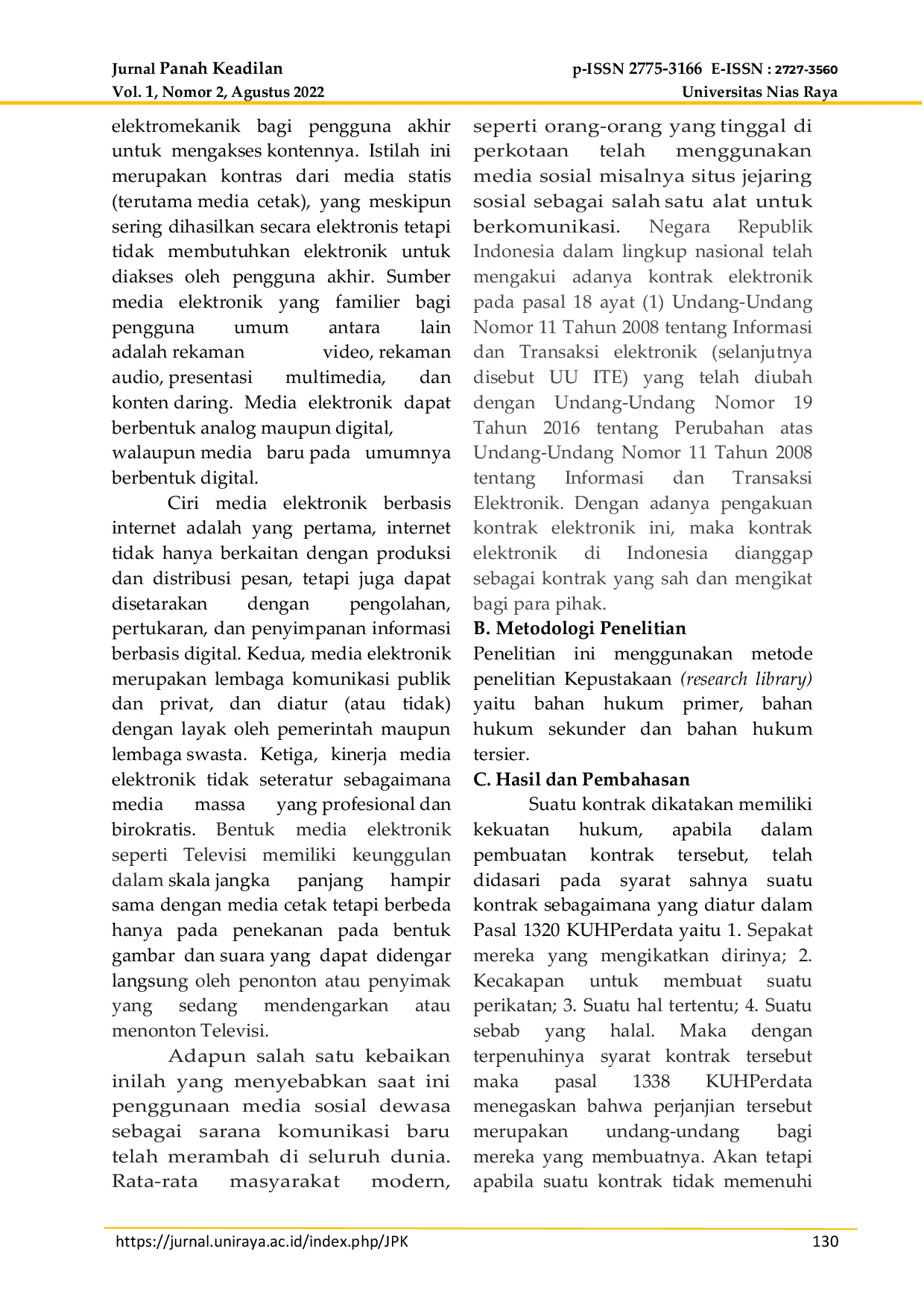 JURIS Kekuatan Hukum Kontrak Elektronik