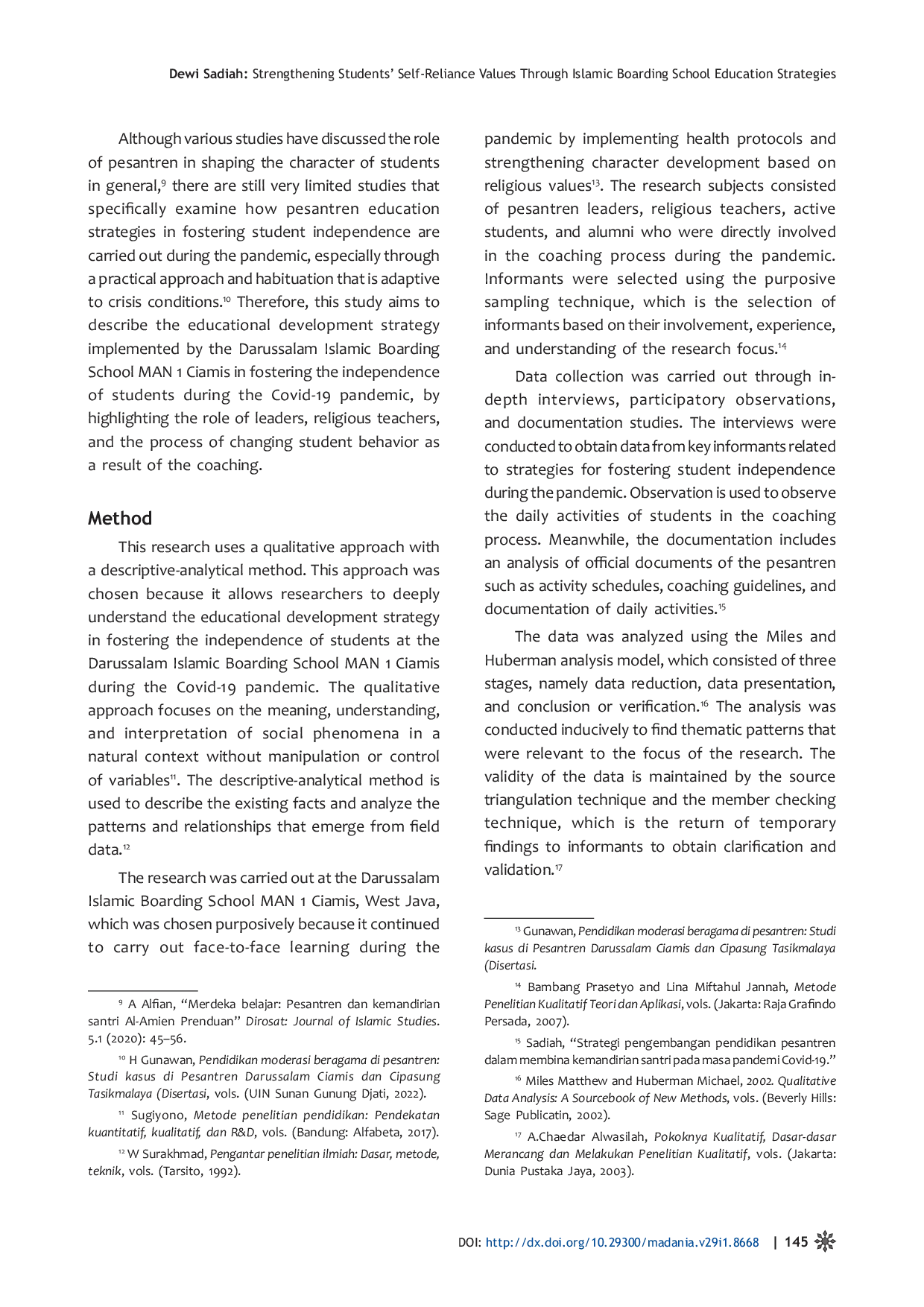 JURIS Strengthening Students Self Reliance Values through Islamic Boarding School Education Strategies During the Global Health Crisis