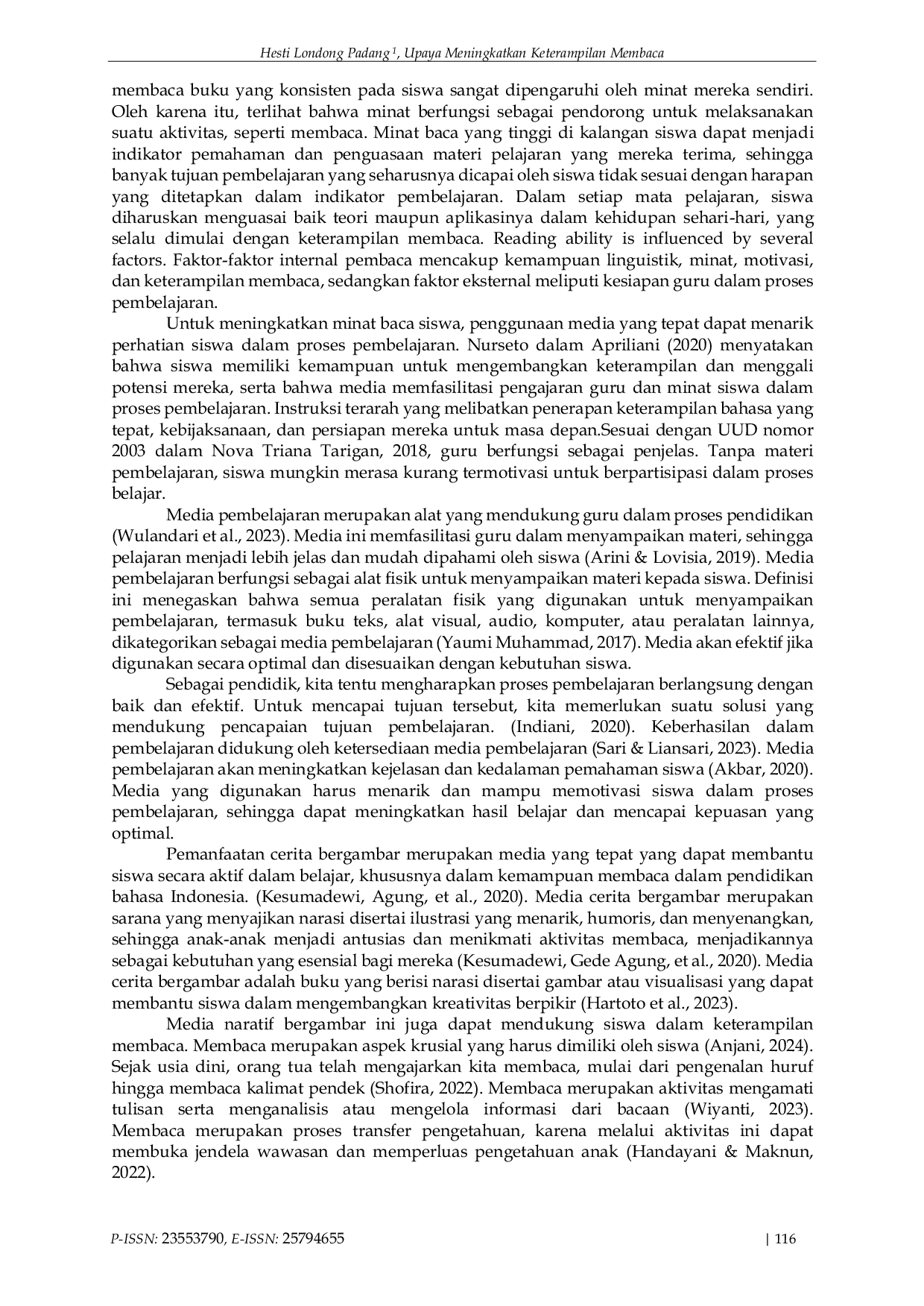 JURIS Upaya Meningkatkan Keterampilan Membaca Melalui Media Cerita Bergambar Pada Siswa Kelas 2 SD Inpres Perumnas