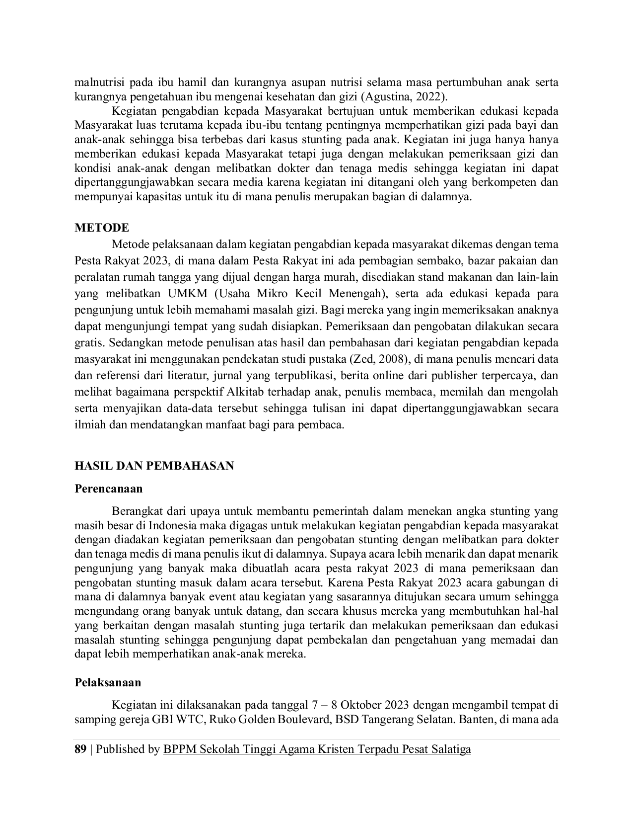 JURIS Edukasi Dan Pemeriksaan Gizi Anak Upaya Melawan Stunting Di Indonesia