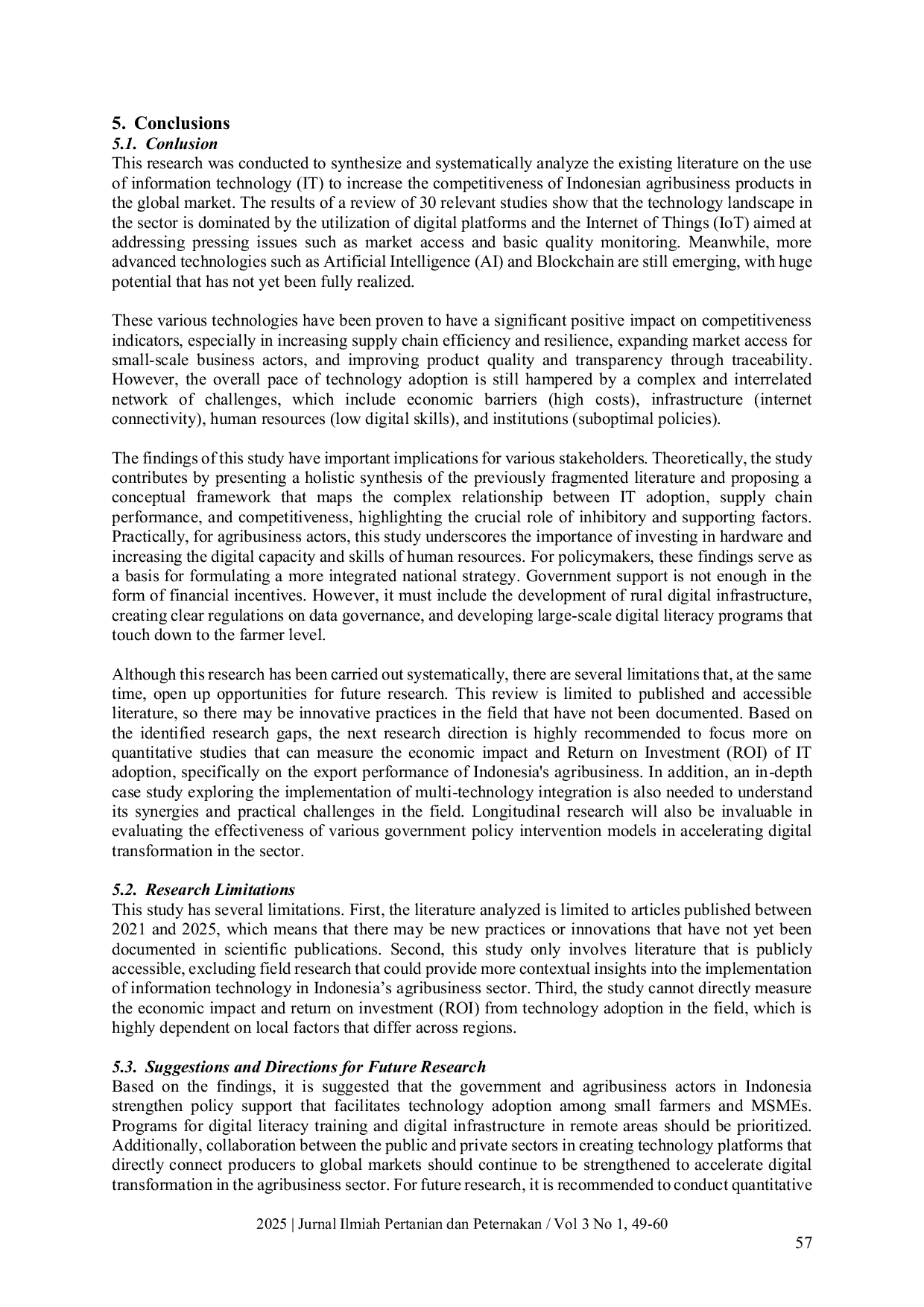 JURIS Leveraging Information Technology for Indonesia Agribusiness Global Market Competitiveness