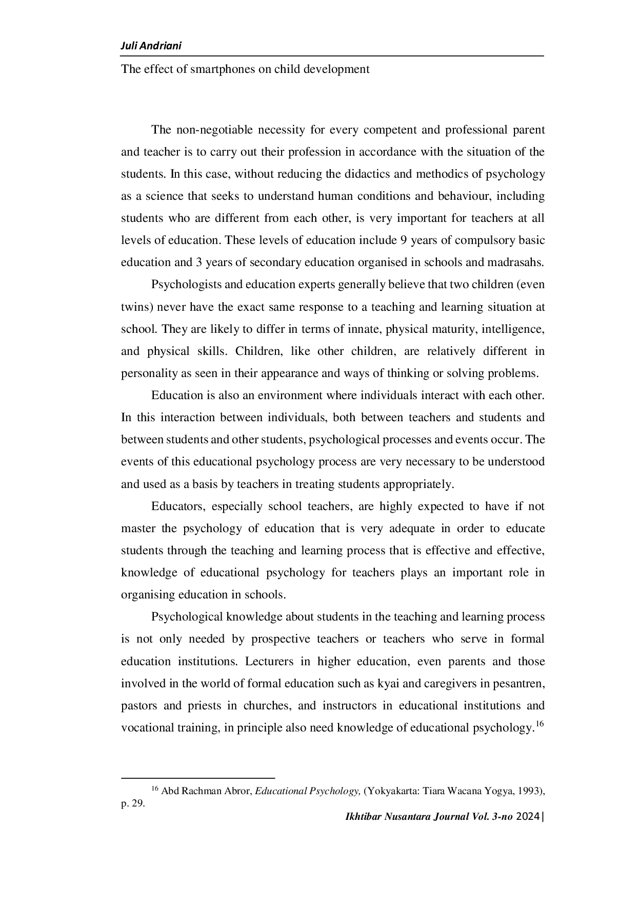 JURIS The Influence of Smartphones on Child Development A Psychological and Educational Analysis