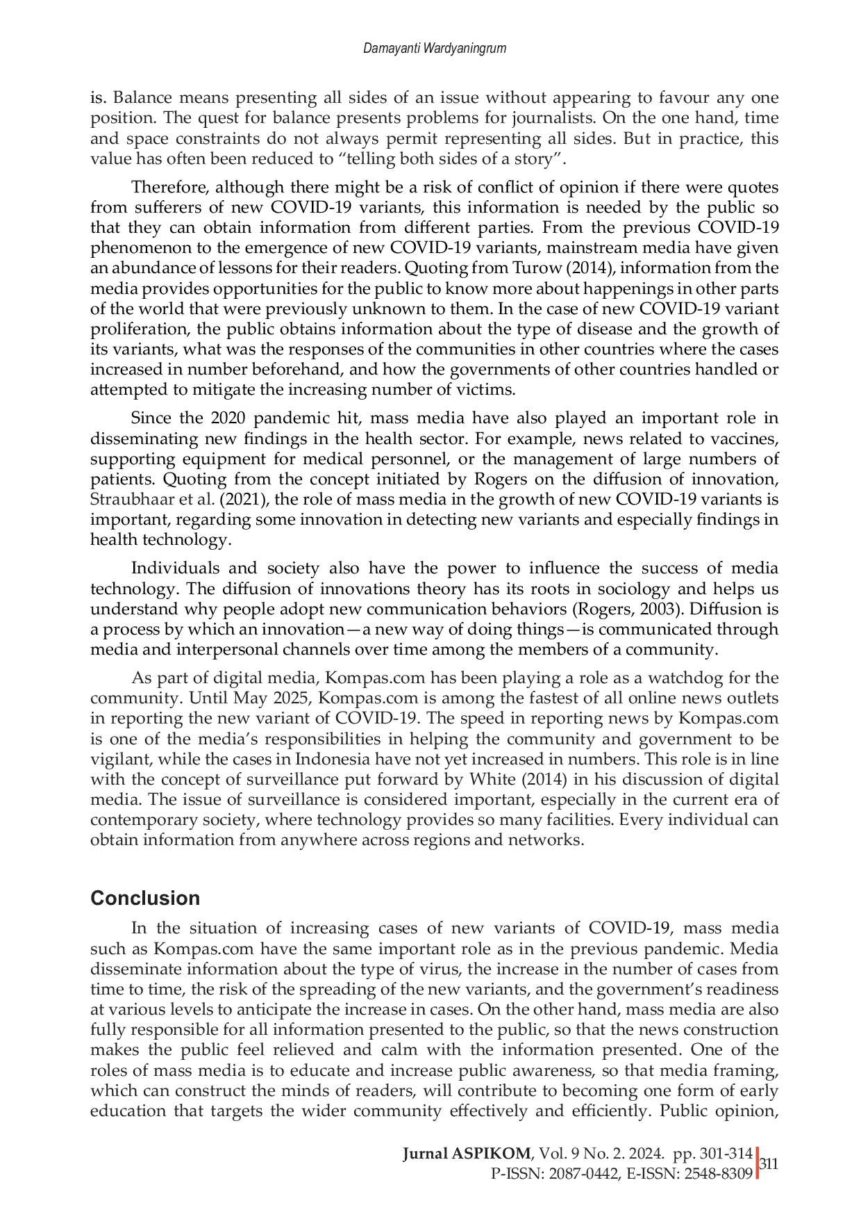 JURIS Framing structure of the news of the new COVID 19 variant in 2025 in Kompas
