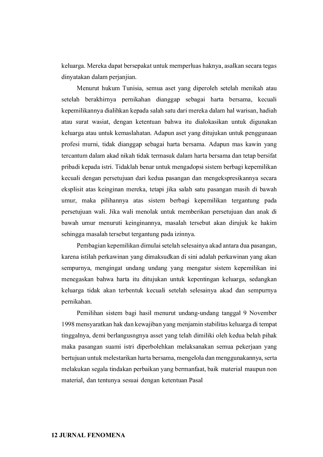 JURIS Perbandingan Hukum Penerapan Pembagian Harta Bersama di Indonesia Malaysia dan Tunisia