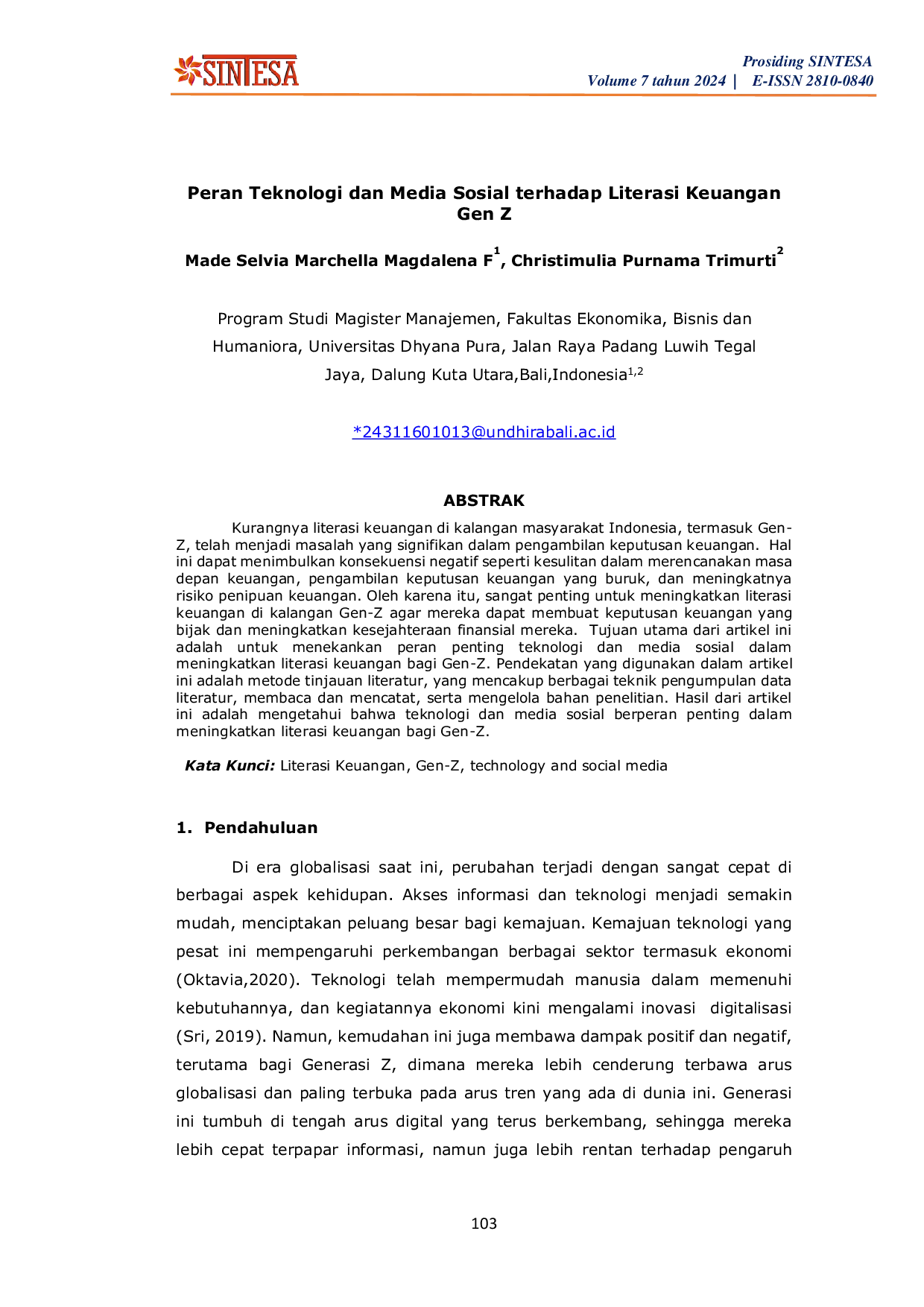 JURIS Peran Teknologi dan Media Sosial terhadap Literasi Keuangan Gen Z