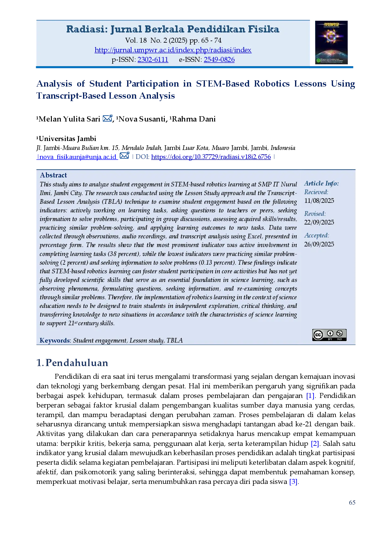juris Analysis of Student Participation in STEM Based Robotics Lessons Using Transcript Based Lesson Analysis