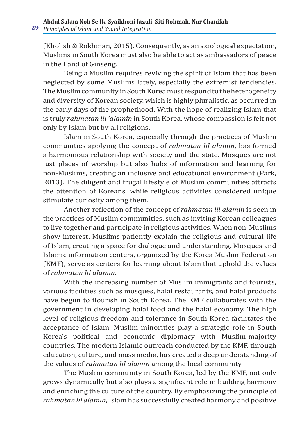 JURIS Principles of Islam and Social Integration