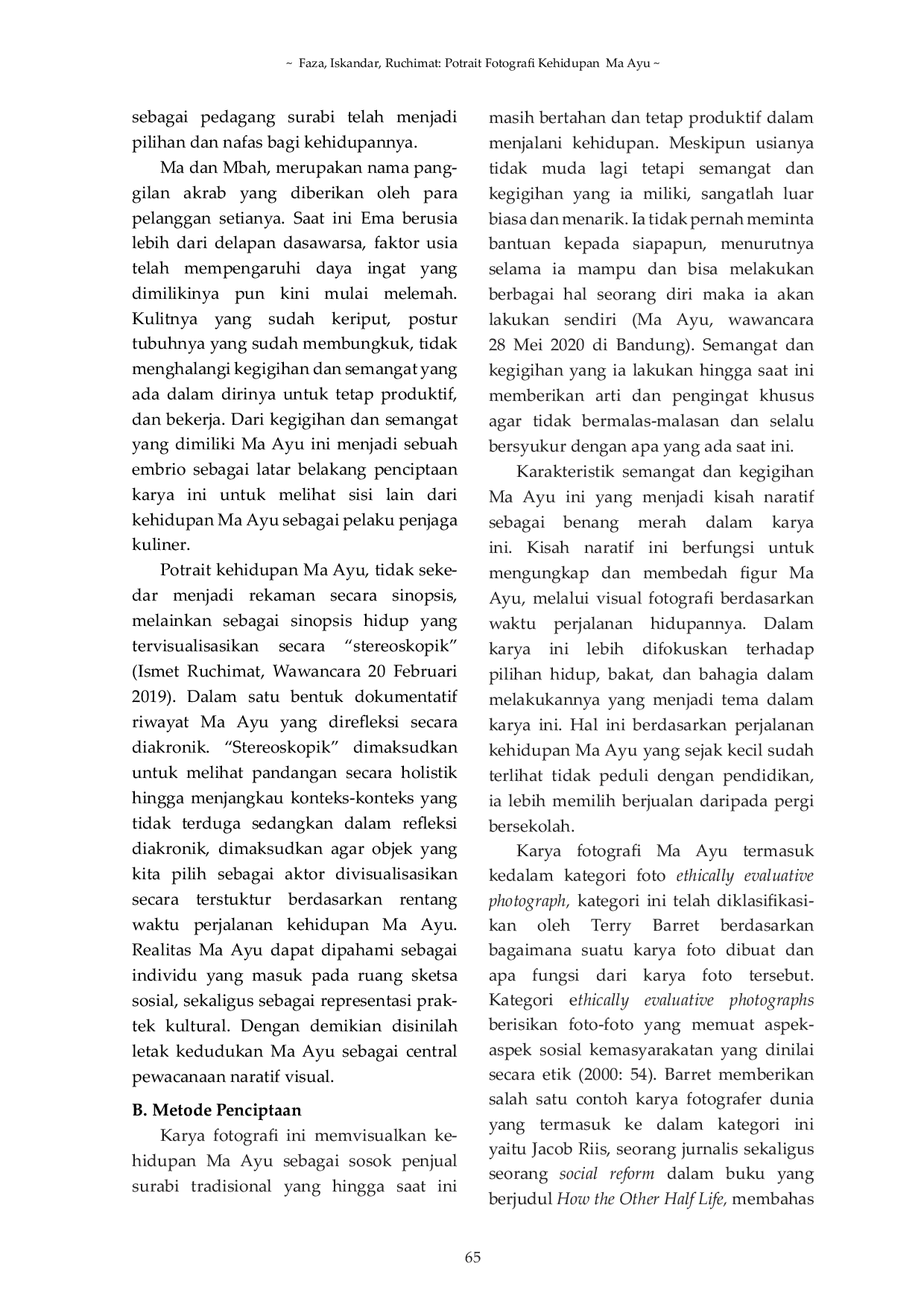 JURIS Potrait Fotografi Kehidupan Ma Ayu