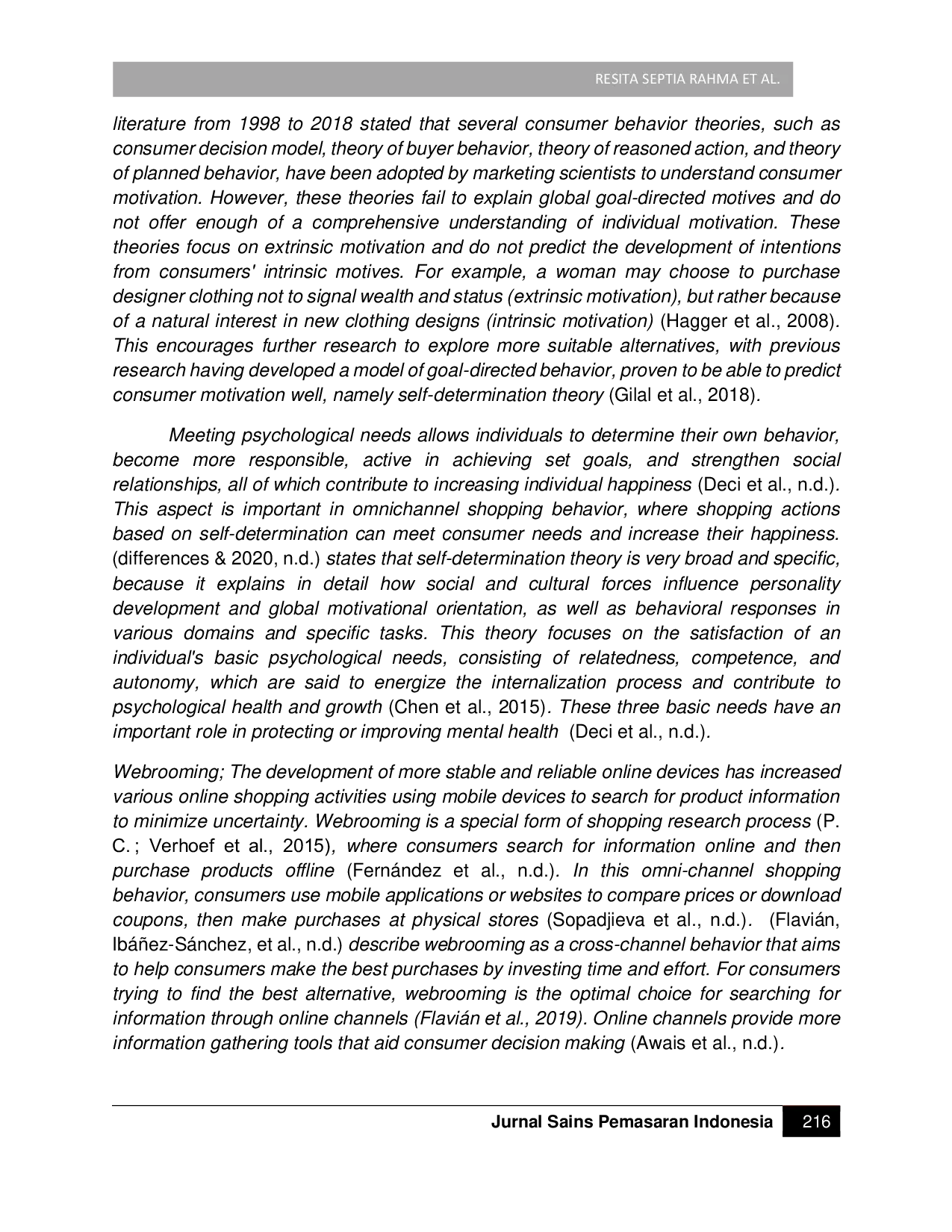 JURIS Shopping Behavior Webrooming in Fulfilling Individual Needs From A Perspective Self Determination Theory