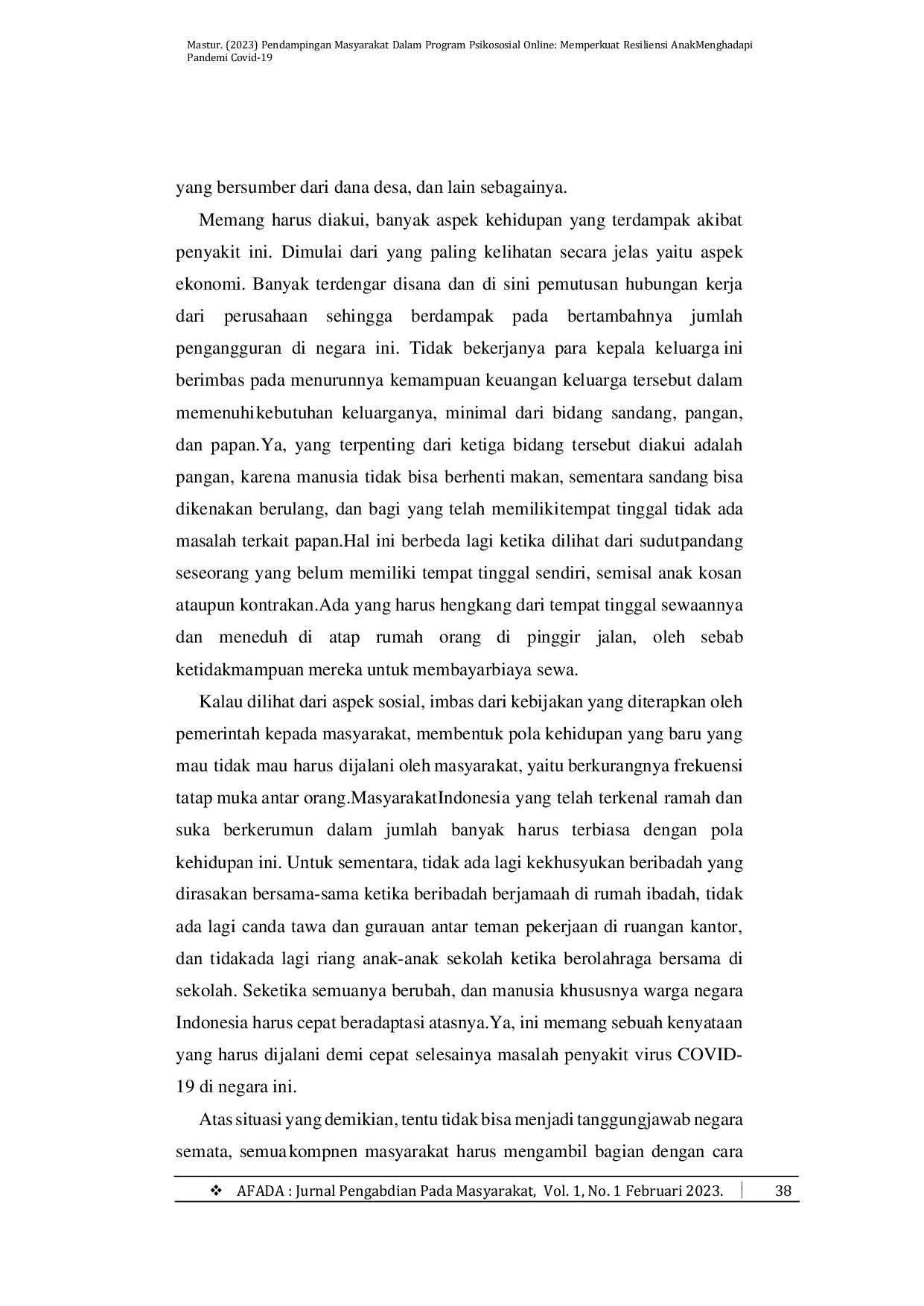 JURIS Pendampingan Masyarakat Dalam Program Psikososial Online Memperkuat Resiliensi Anak Menghadapi Pandemi Covid 19