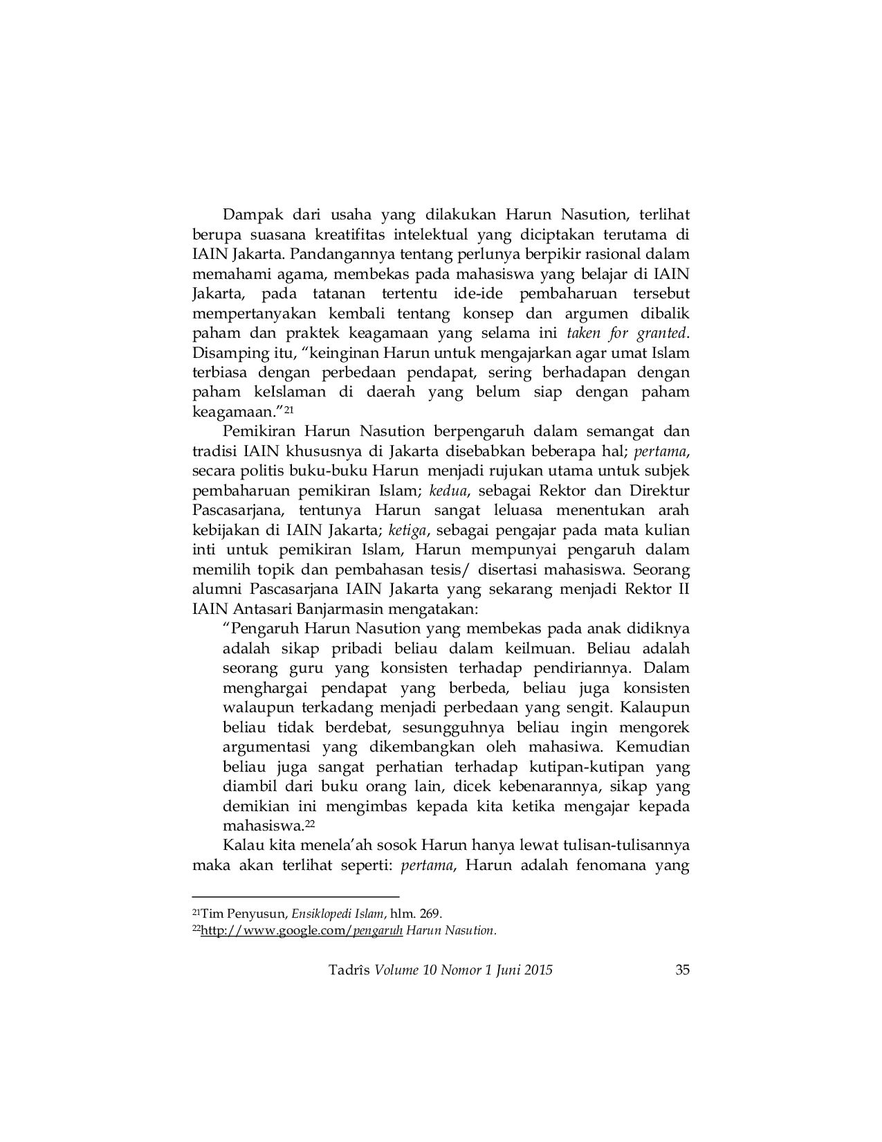 JURIS Harun Nasution Dan Pembaharuan Pemikiran Pendidikan Islam