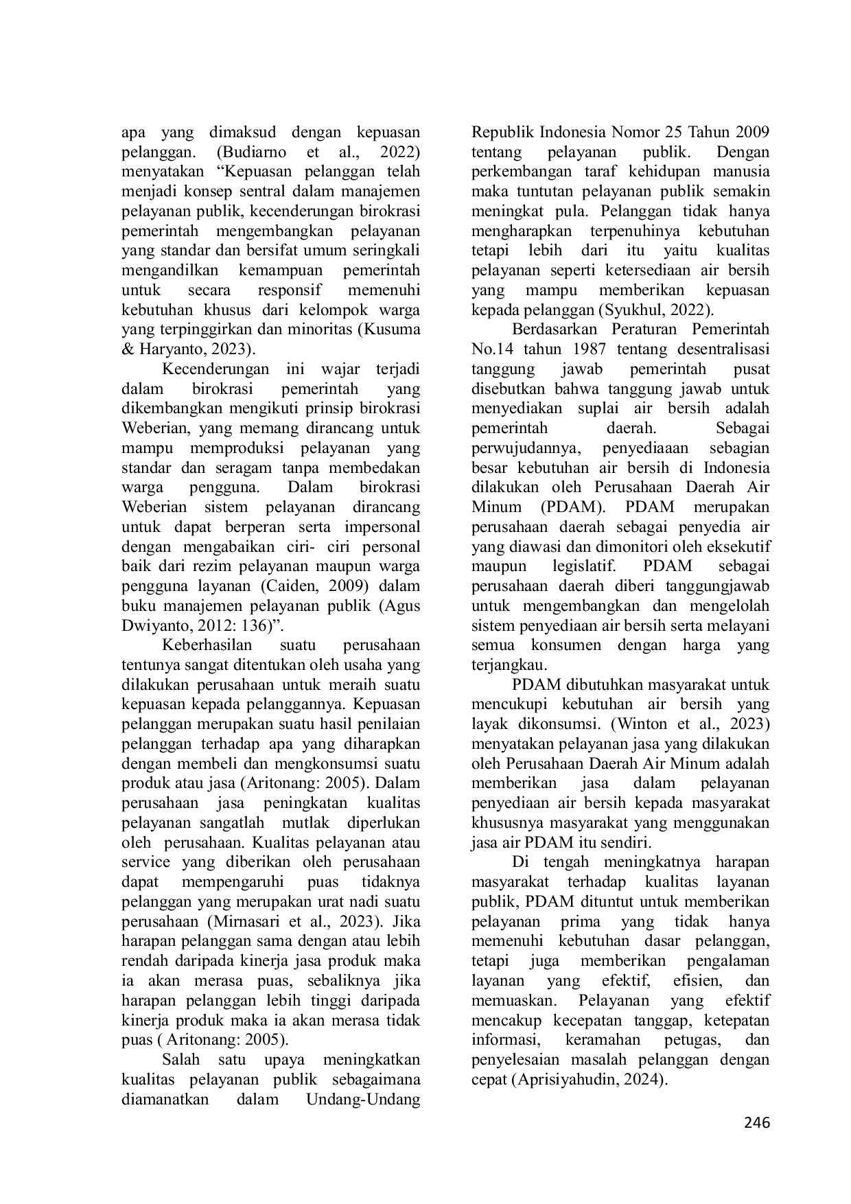 JURIS Analisis Pelayanan Prima Pdam Terhadap Kepuasan Pelanggan Melalui Pelayanan Yang Efektif