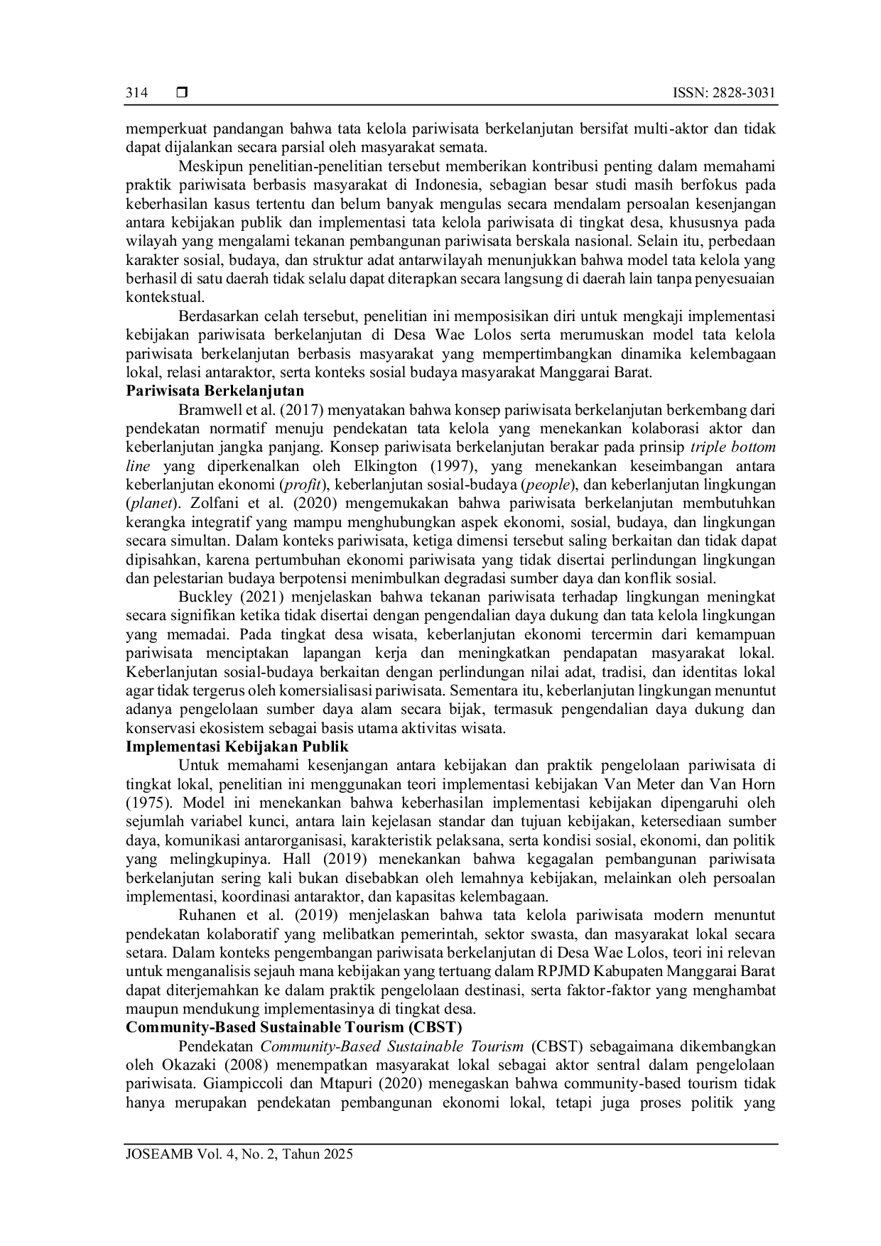 JURIS Beyond Policy Rhetoric Tata Kelola Pariwisata Berkelanjutan Berbasis Masyarakat di Desa Wae Lolos