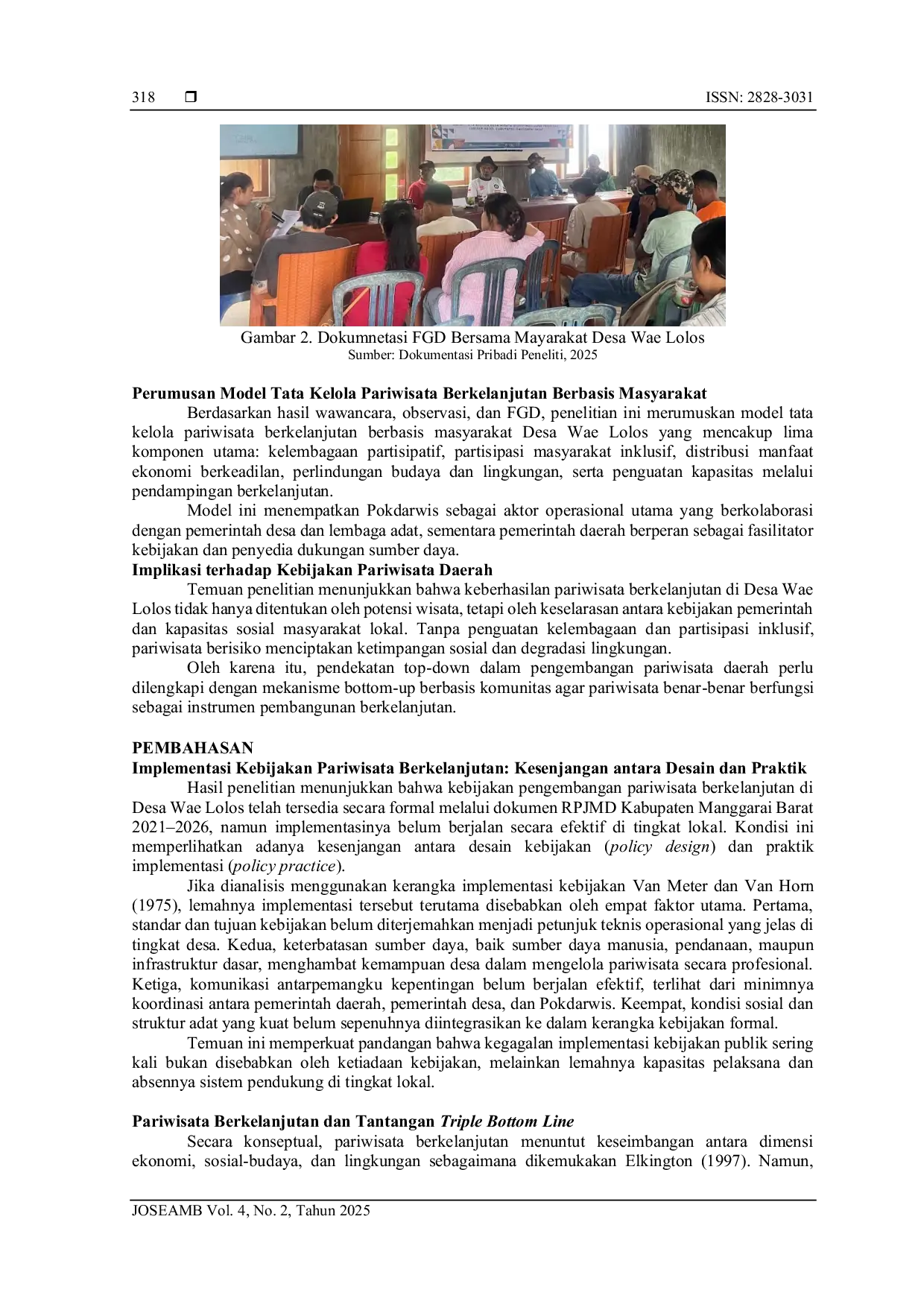 JURIS Beyond Policy Rhetoric Tata Kelola Pariwisata Berkelanjutan Berbasis Masyarakat di Desa Wae Lolos
