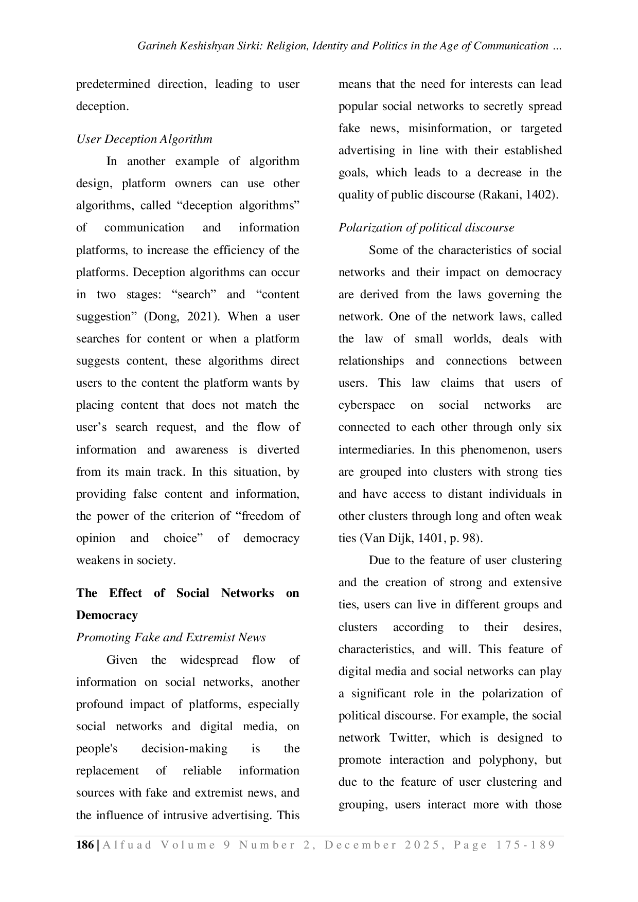 JURIS Religion Identity and Politics in the Age of Communication and Information Technologies with Emphasis on Iran