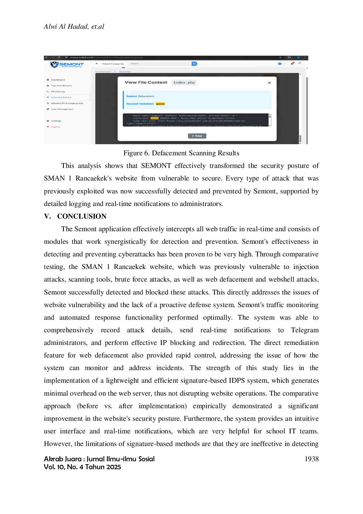 JURIS Implementasi Aplikasi Semont Sebagai Sistem Pendeteksi Dan Pencegah Intrusi Berbasis Signature