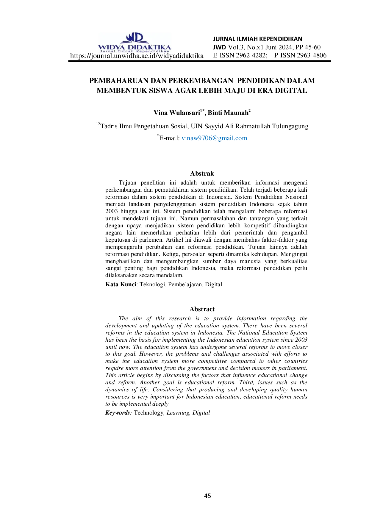 JURIS PEMBAHARUAN DAN PERKEMBANGAN PENDIDIKAN DALAM MEMBENTUK SISWA AGAR LEBIH MAJU DI ERA DIGITAL makna pembahruan dan perkembangan pendidikan