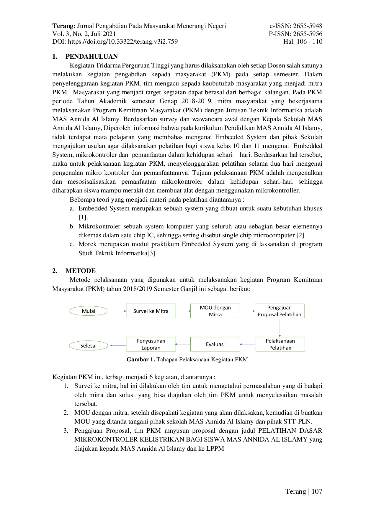 JURIS Pelatihan Dasar Mikrokontroler Kelistrikan Bagi Siswa Mas Annida Al Islamy