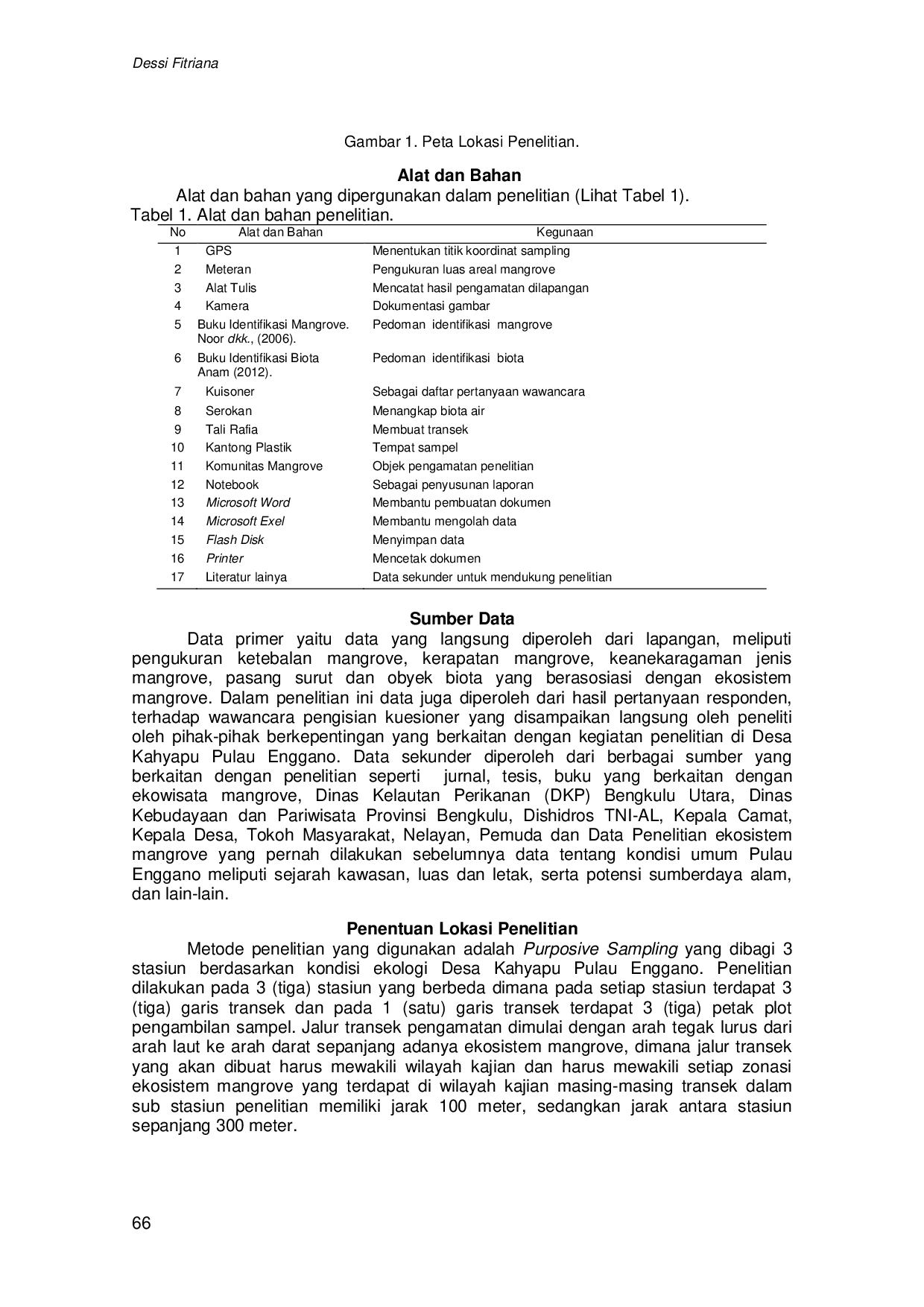 JURIS Analisis Kesesuaian Ekowisata Mangrove Desa Kahyapu Pulau Enggano