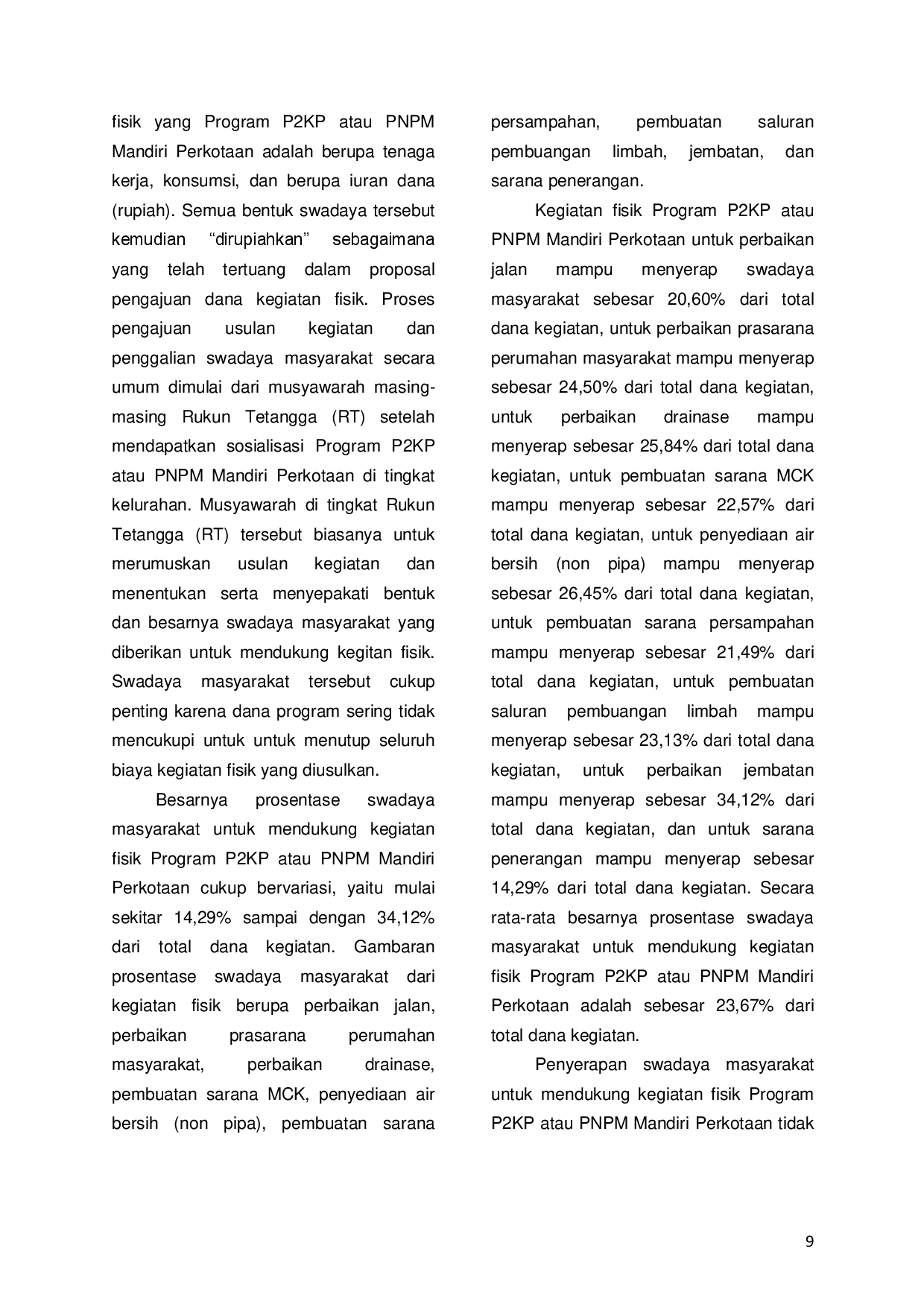 juris Dukungan Swadaya Masyarakat dalam Program P2KP atau PNPM Mandiri Perkotaan