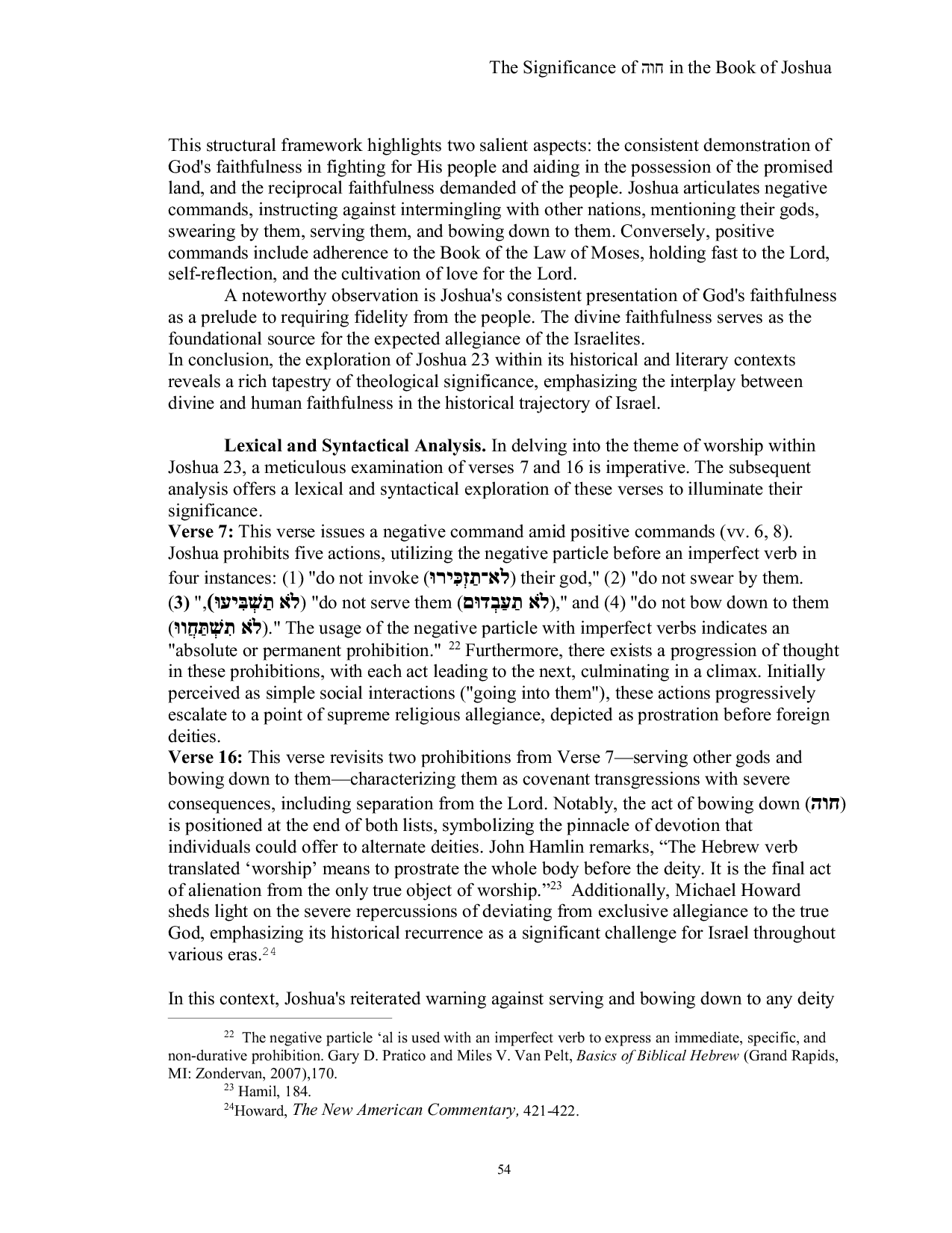 JURIS The Significance of ii in the Book of Joshua A Theological Examination