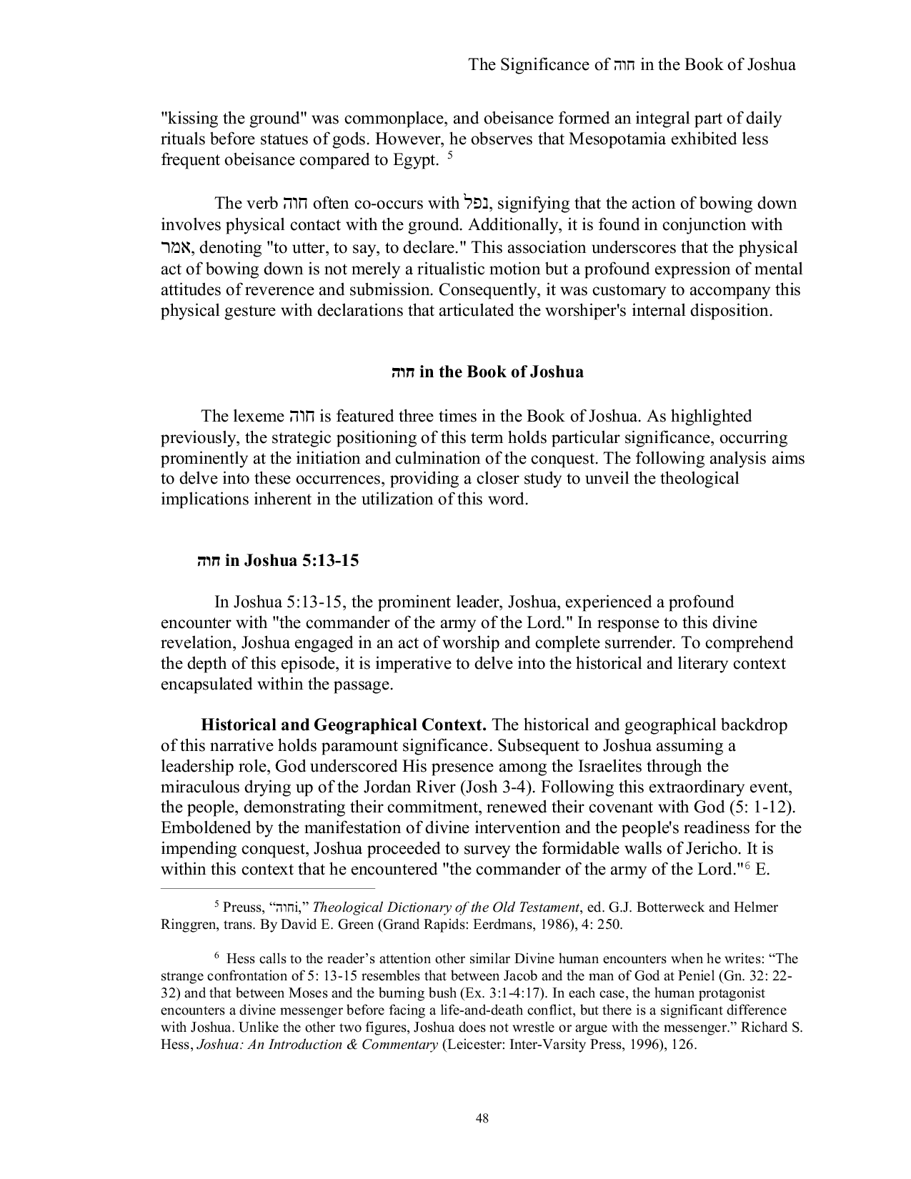 JURIS The Significance of ii in the Book of Joshua A Theological Examination