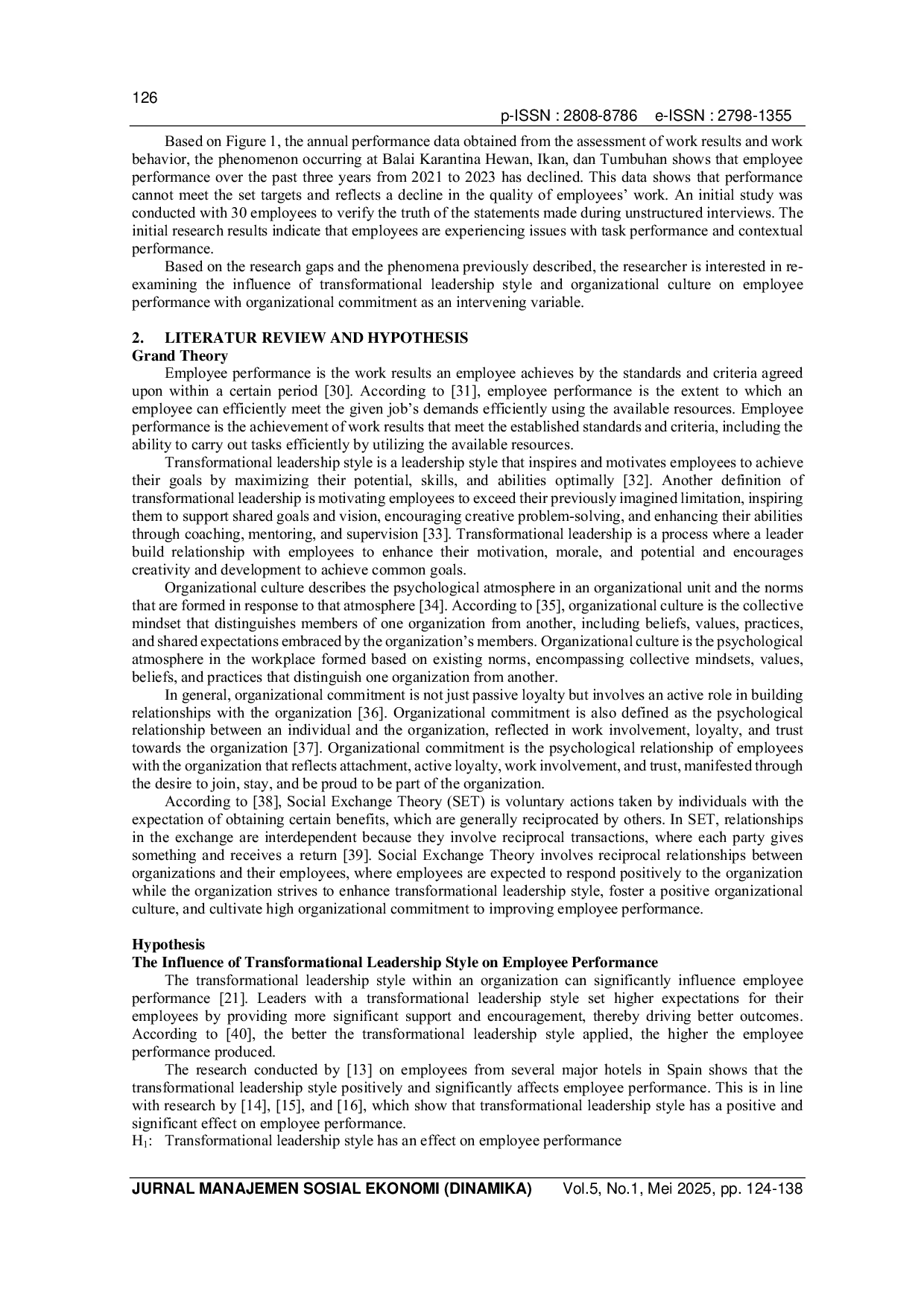 JURIS Peran Kepemimpinan dan Budaya dalam Membentuk Kinerja Karyawan Perspektif Komitmen