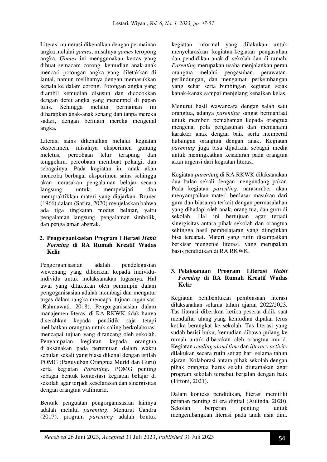 JURIS Manajemen Literasi Habit Forming Pada Anak Usia Dini