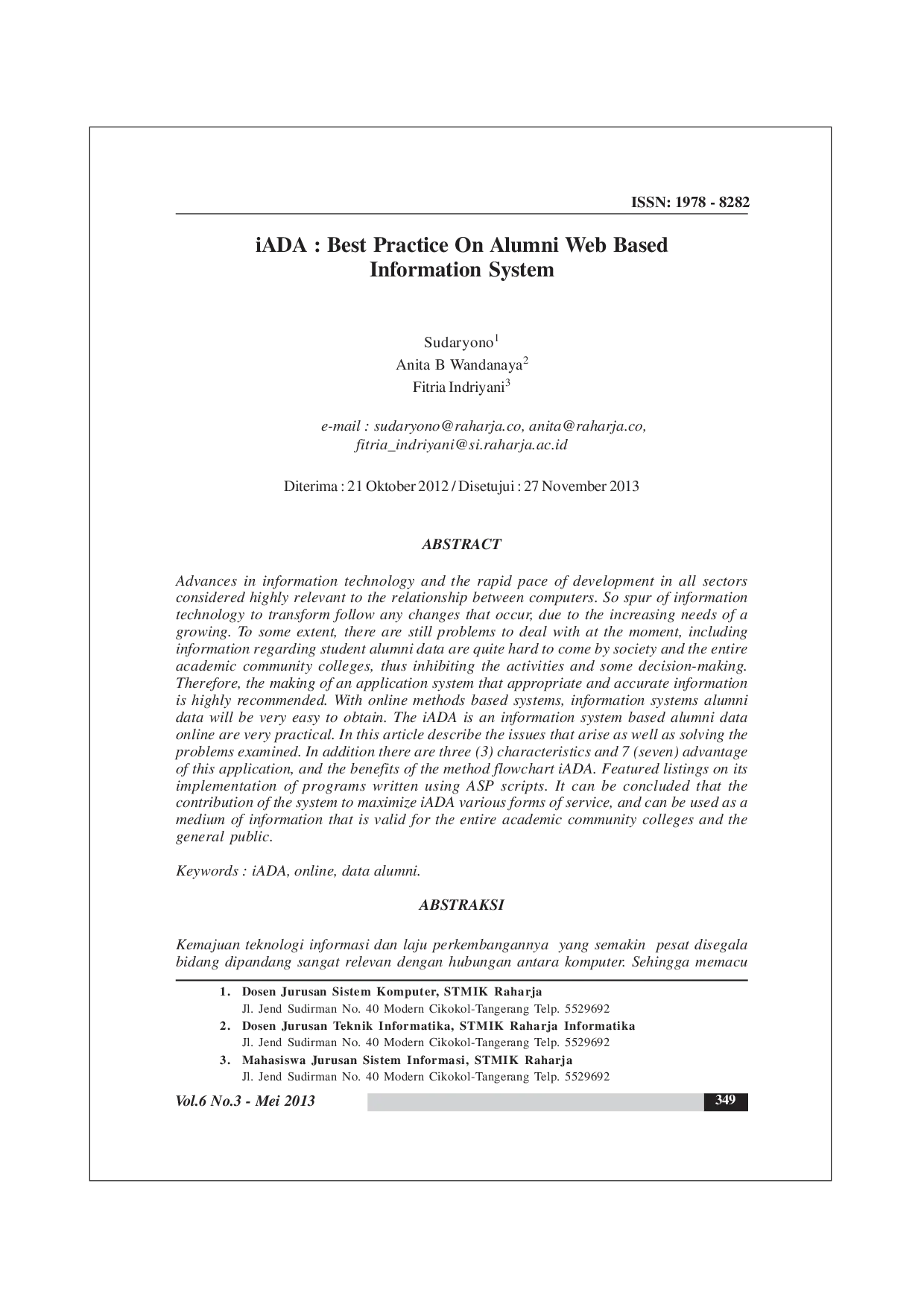 juris IADA Best Practice On Alumni Web Based Information System